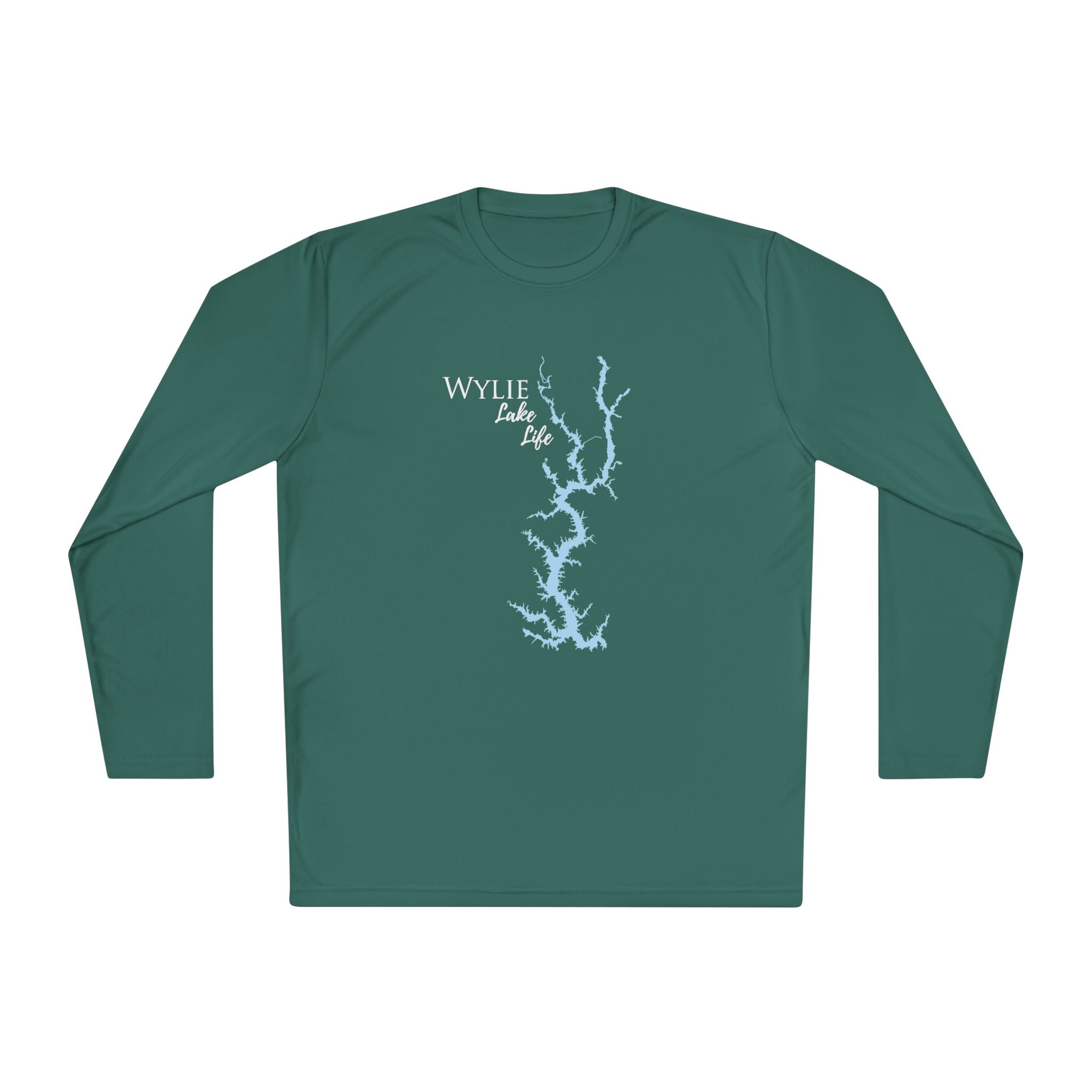 Wylie Lake Life Dri-fit Boating Shirt – Breathable Material – Men's Long Sleeve Moisture Wicking Tee – South Carolina Lake