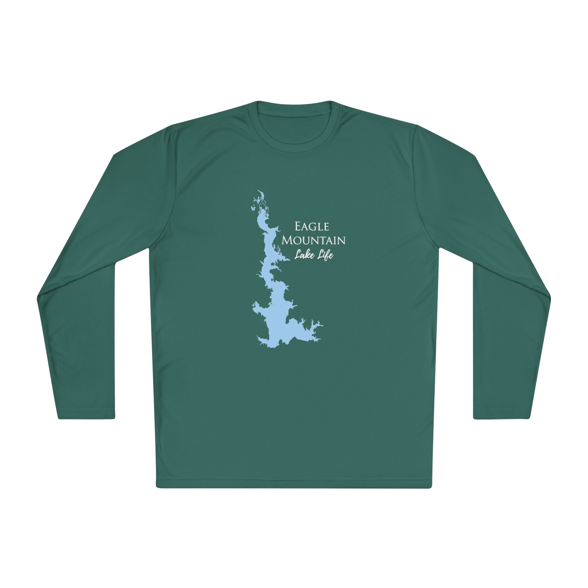 Eagle Mountain Lake Life Dri-fit Boating Shirt – Breathable Material – Men's Long Sleeve Moisture Wicking Tee – Texas Lake