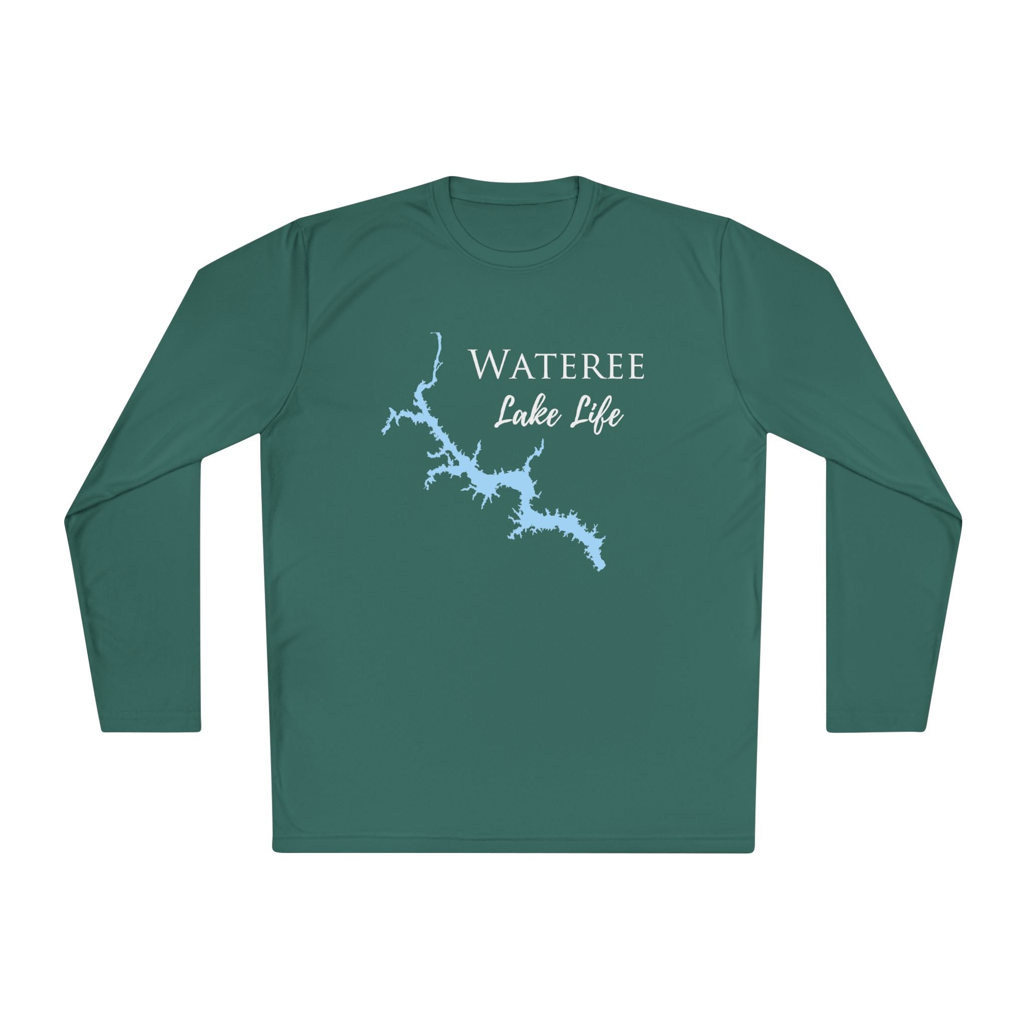 Wateree Lake Life Dri-fit Boating Shirt – Breathable Material – Men's Long Sleeve Moisture Wicking Tee – South Carolina Lake