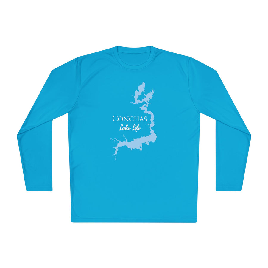 Conchas Lake Life Dri-fit Boating Shirt – Breathable Material – Men's Long Sleeve Moisture Wicking Tee – New Mexico Lake