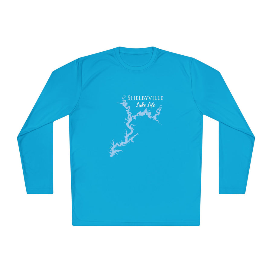 Shelbyville Lake Life Dri-fit Boating Shirt – Breathable Material – Men's Long Sleeve Moisture Wicking Tee – Illinois Lake