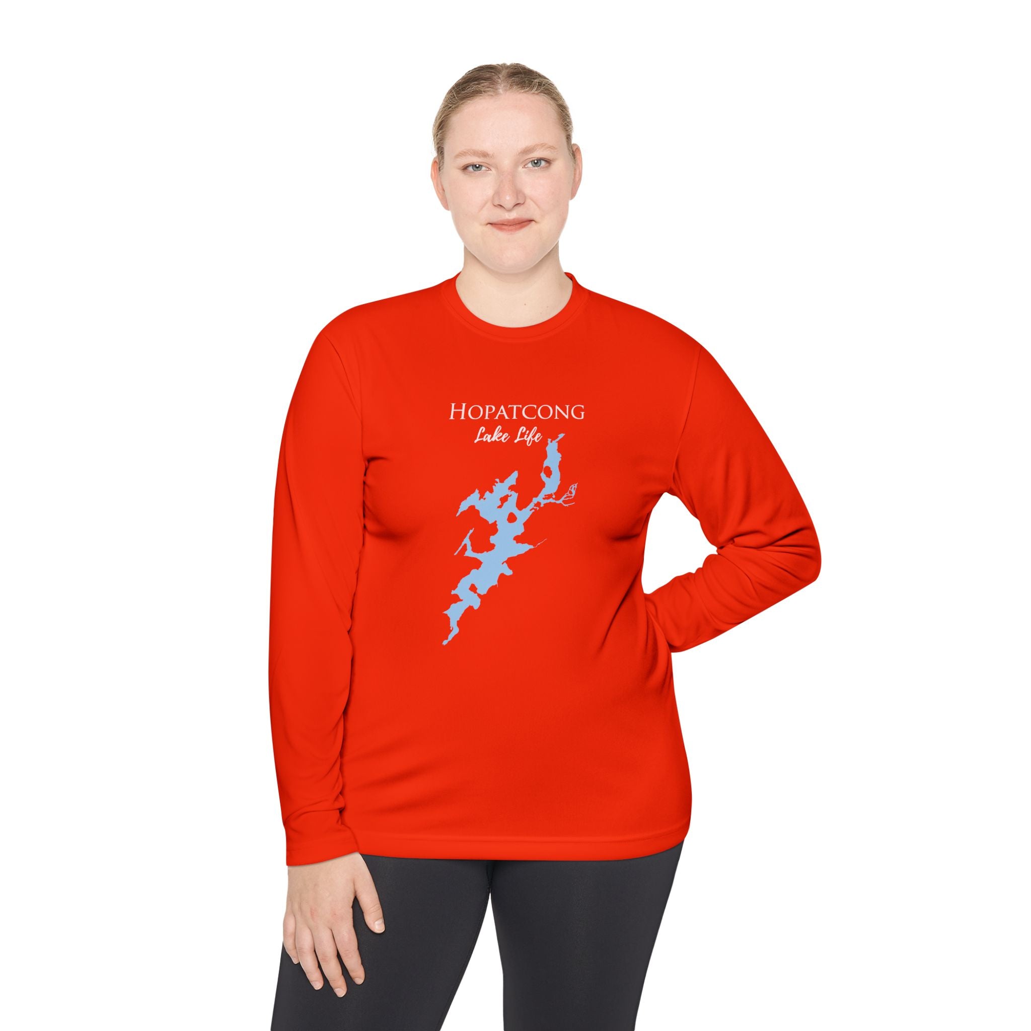 Hopatcong Lake Life Dri-fit Boating Shirt – Breathable Material – Men's Long Sleeve Moisture Wicking Tee – New Jersey Lake