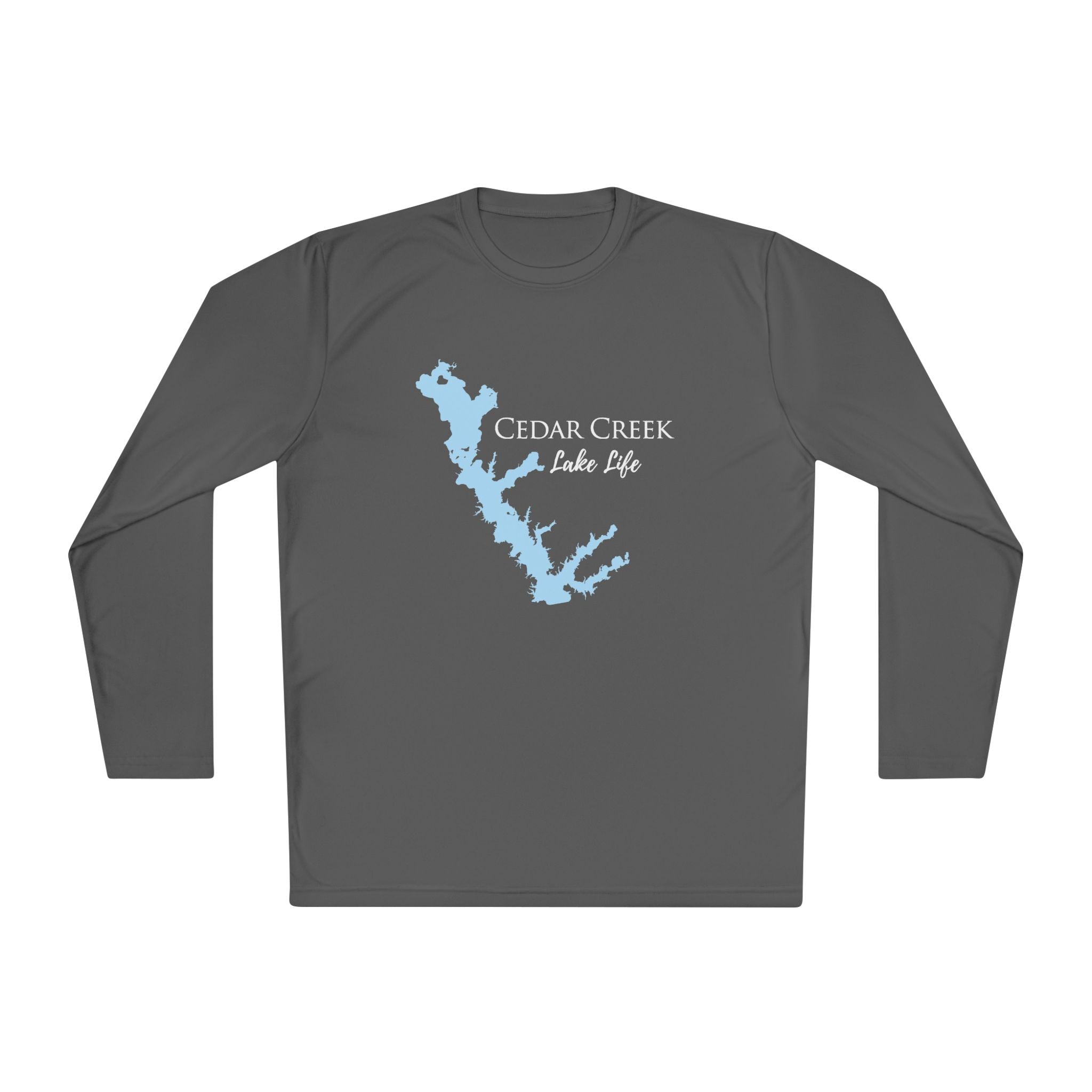 Cedar Creek Lake Life Dri-fit Boating Shirt – Breathable Material – Men's Long Sleeve Moisture Wicking Tee – Texas Lake