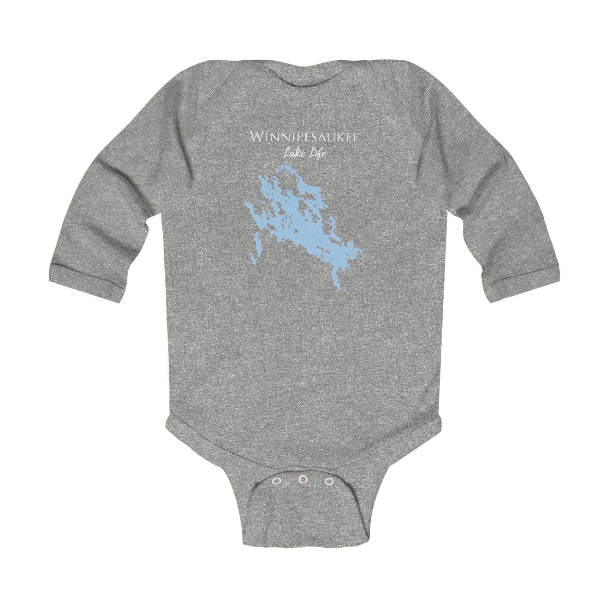 Winnipesaukee Lake Life Onsie - Durable Lake Onsie - Infant Long Sleeve Bodysuit - New Hampshire Lake