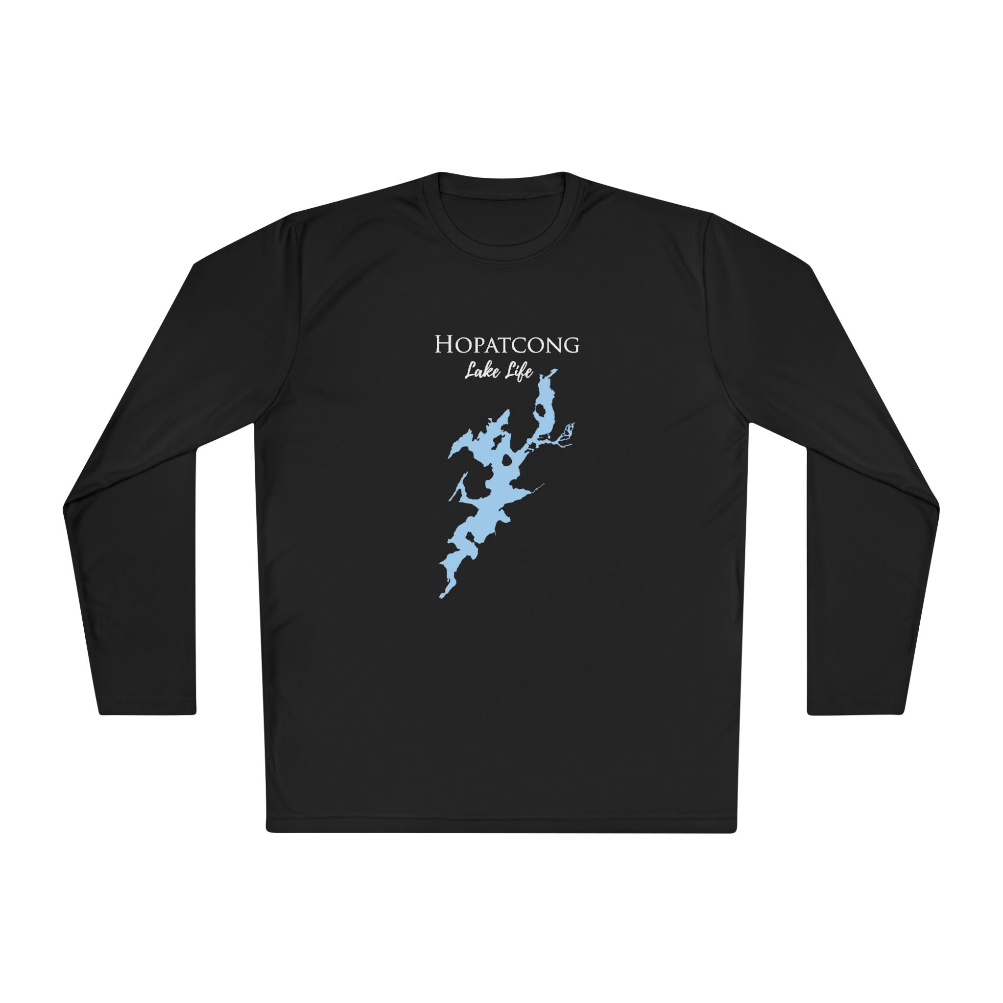 Hopatcong Lake Life Dri-fit Boating Shirt – Breathable Material – Men's Long Sleeve Moisture Wicking Tee – New Jersey Lake