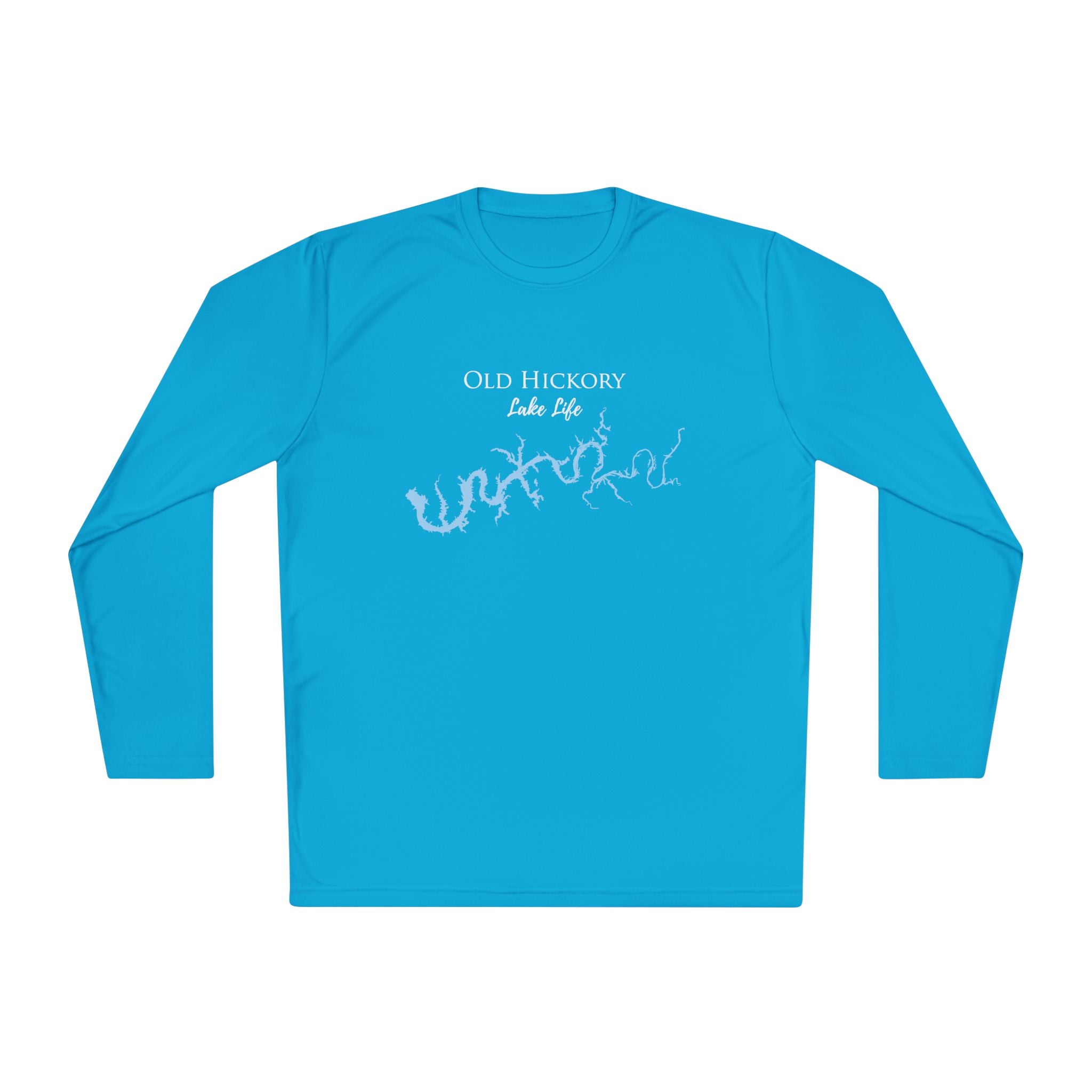 Old Hickory Lake Life Dri-fit Boating Shirt – Breathable Material – Men's Long Sleeve Moisture Wicking Tee – Tennessee Lake