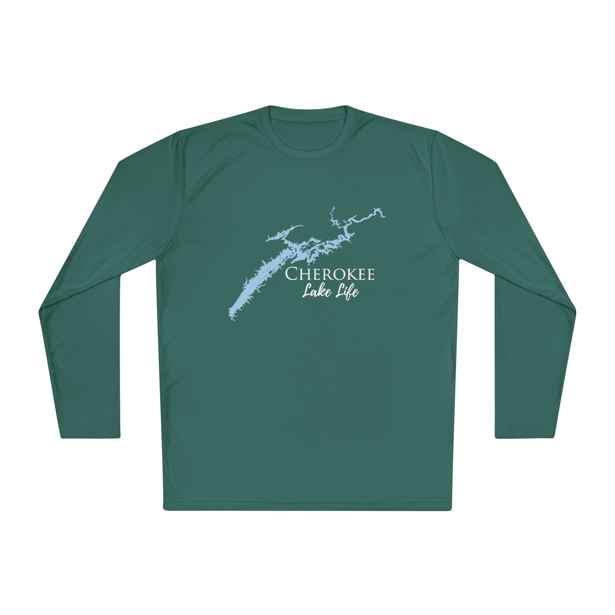 Cherokee Lake Life Dri-fit Boating Shirt – Breathable Material – Men's Long Sleeve Moisture Wicking Tee – Tennessee Lake