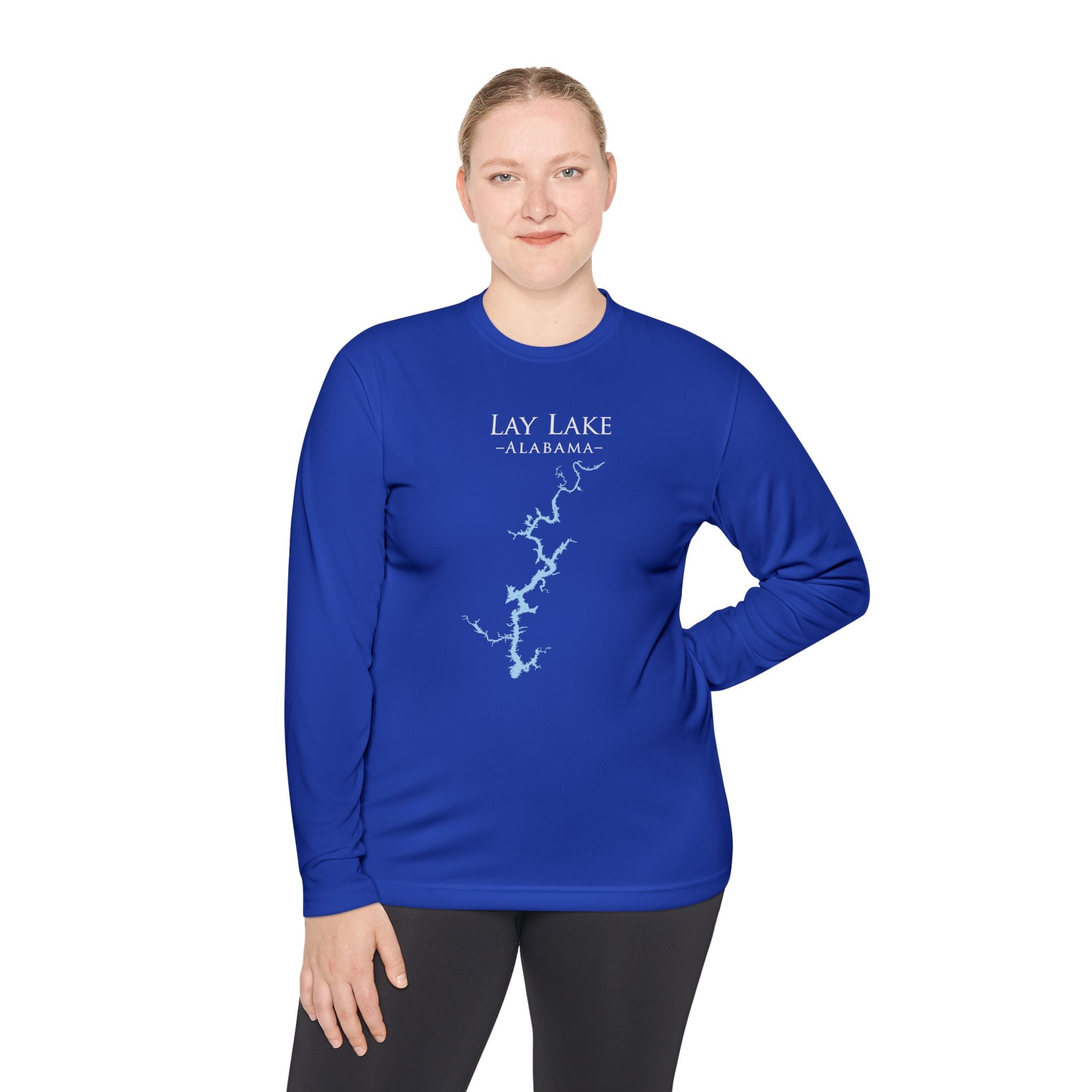 Lay Lake Alabama Dri-fit Boating Shirt – Breathable Material – Men's Long Sleeve Moisture Wicking Tee – Alabama Lake