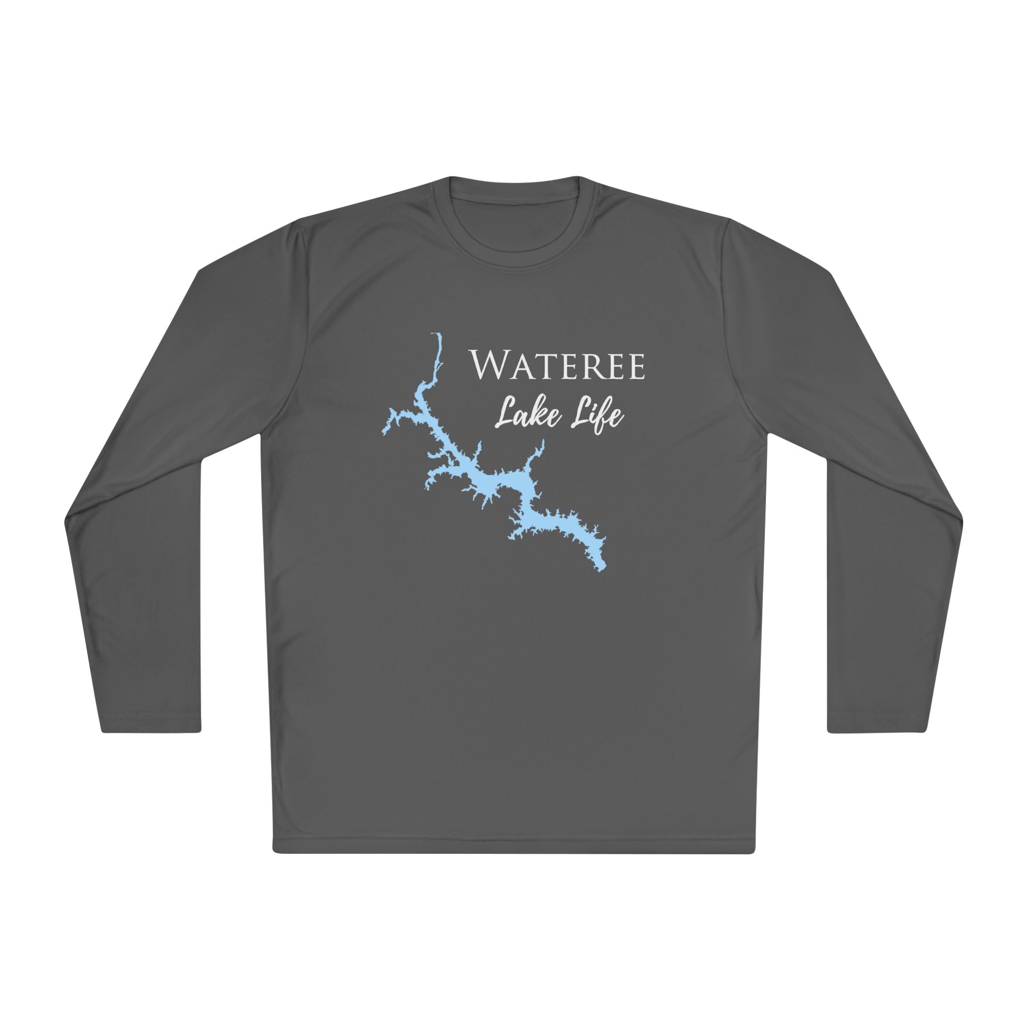 Wateree Lake Life Dri-fit Boating Shirt – Breathable Material – Men's Long Sleeve Moisture Wicking Tee – South Carolina Lake