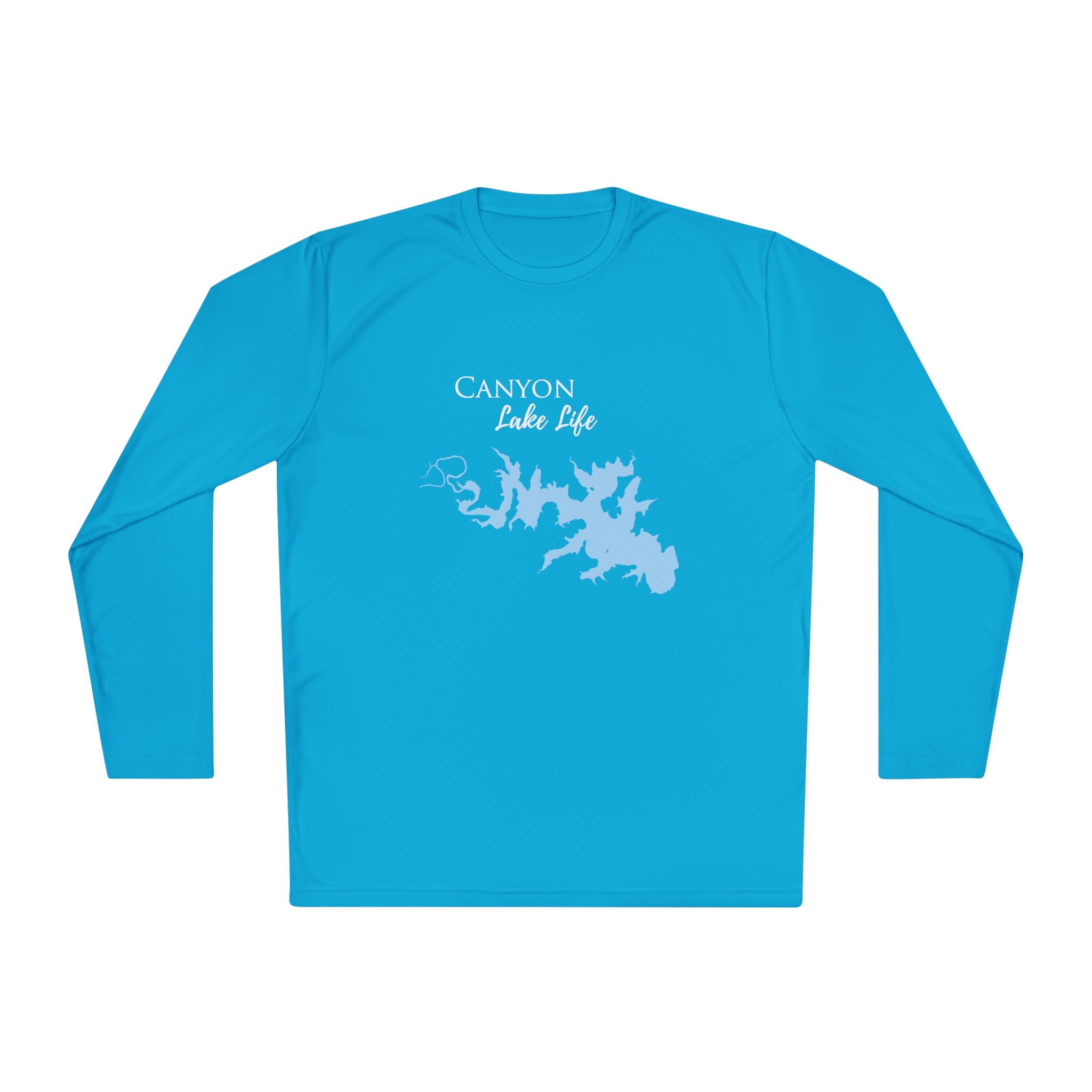 Canyon Lake Life Dri-fit Boating Shirt – Breathable Material – Men's Long Sleeve Moisture Wicking Tee – Texas Lake