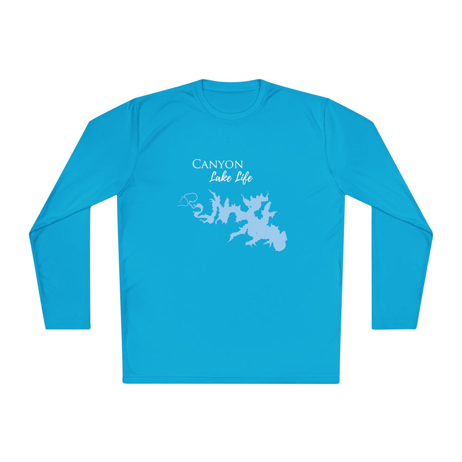 Canyon Lake Life Dri-fit Boating Shirt – Breathable Material – Men's Long Sleeve Moisture Wicking Tee – Texas Lake