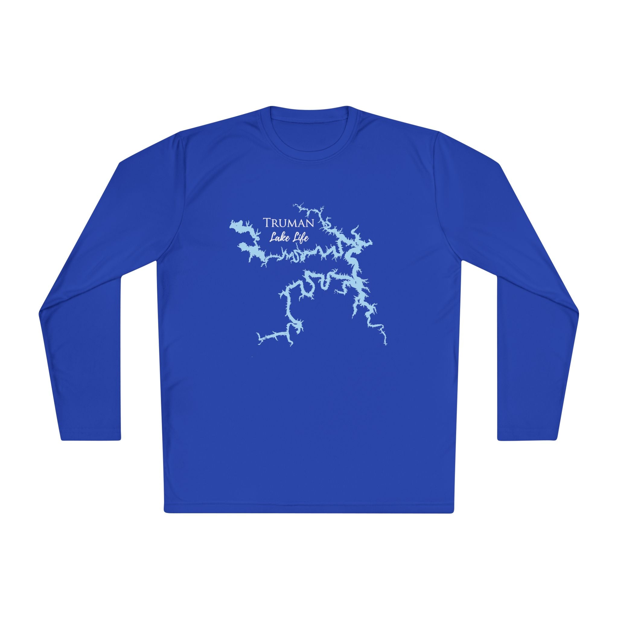 Truman Lake Life Dri-fit Boating Shirt – Breathable Material – Men's Long Sleeve Moisture Wicking Tee – Missouri Lake