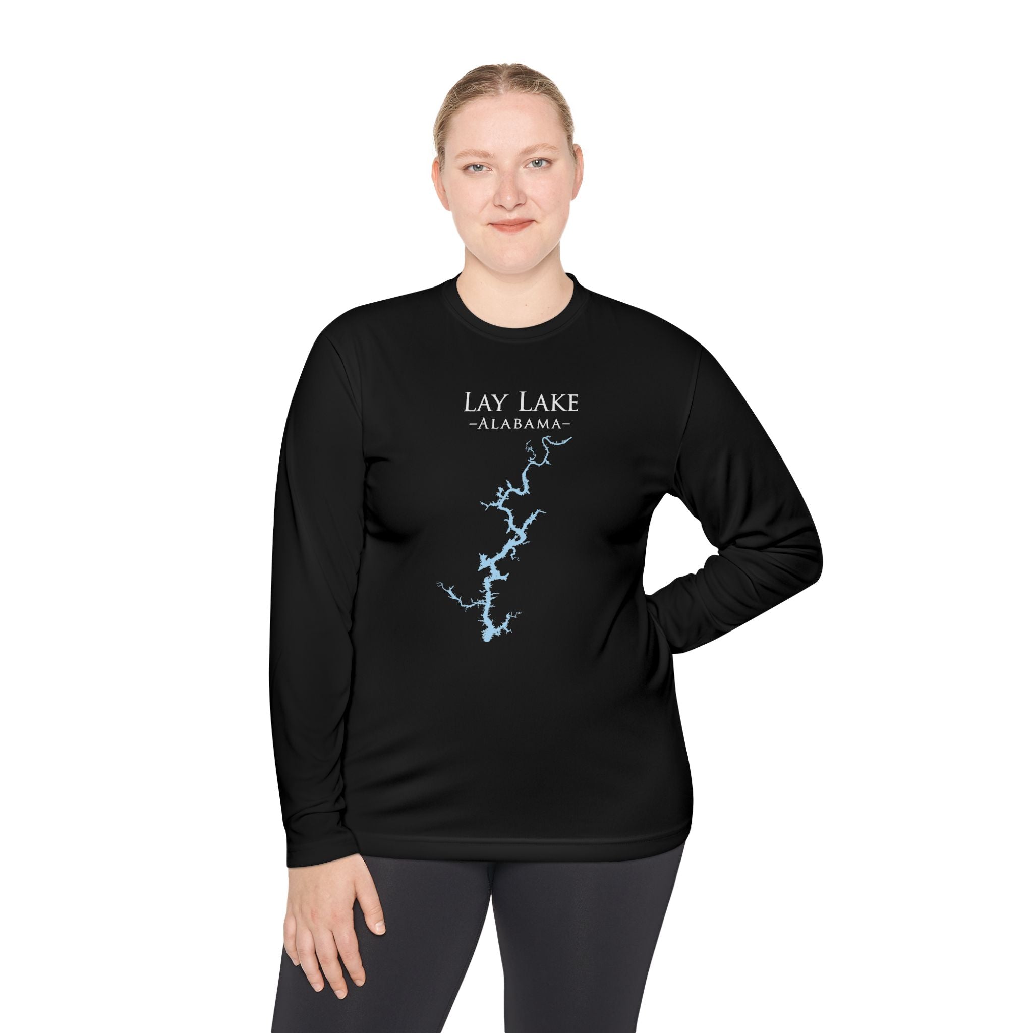 Lay Lake Alabama Dri-fit Boating Shirt – Breathable Material – Men's Long Sleeve Moisture Wicking Tee – Alabama Lake
