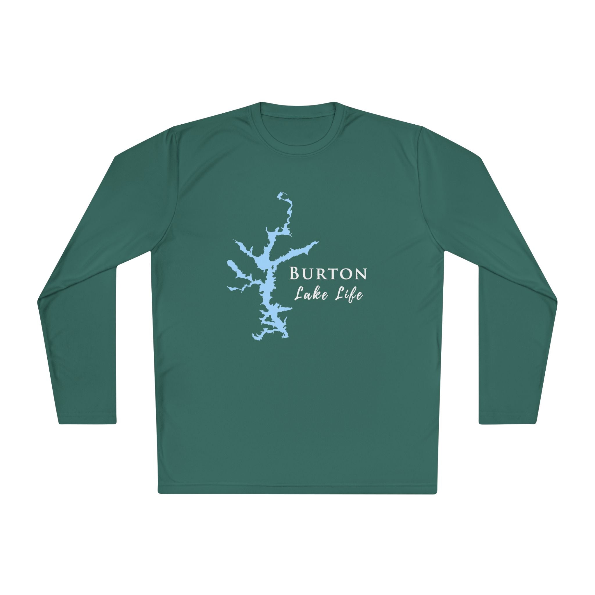 Burton Lake Life Dri-fit Boating Shirt – Breathable Material – Men's Long Sleeve Moisture Wicking Tee – Georgia Lake