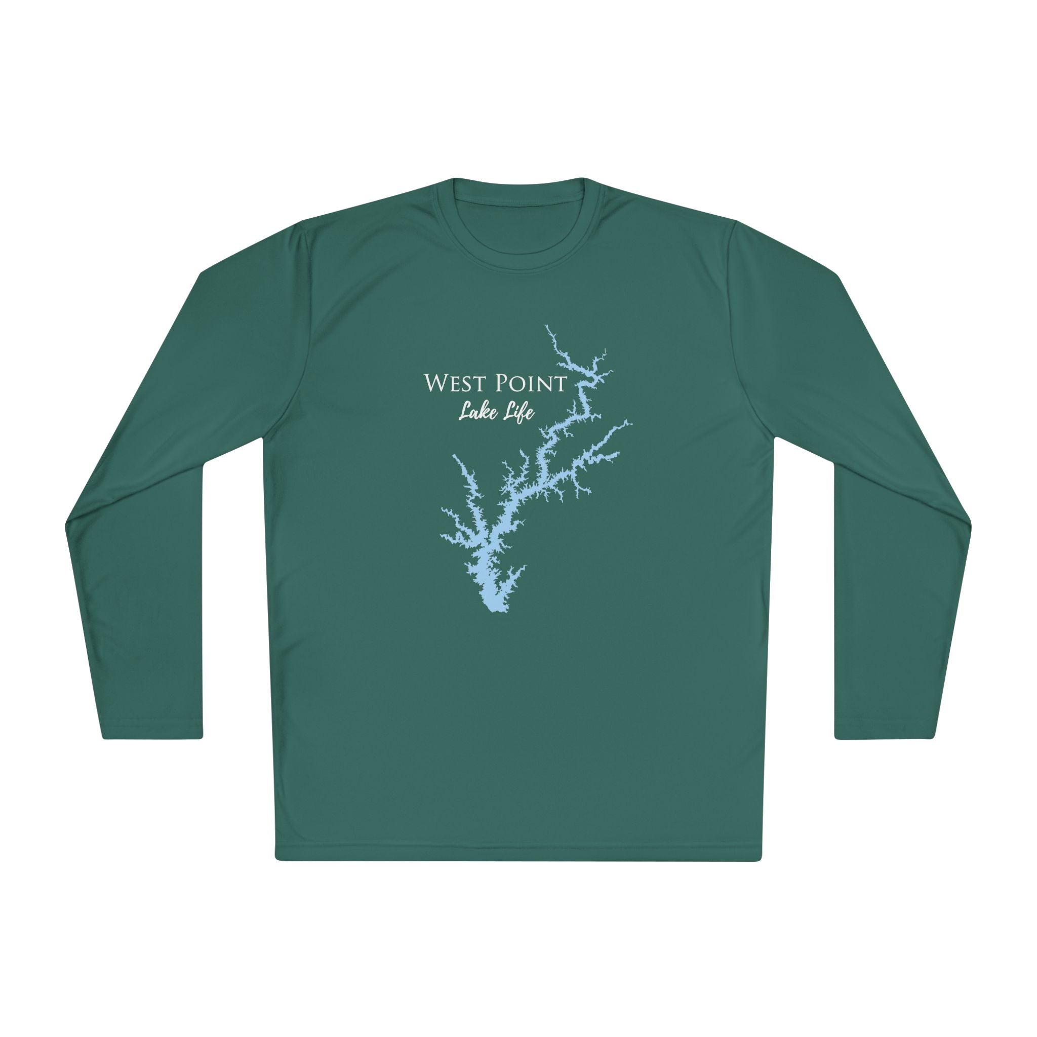 West Point Lake Life Dri-fit Boating Shirt – Breathable Material – Men's Long Sleeve Moisture Wicking Tee – Georgia Lake