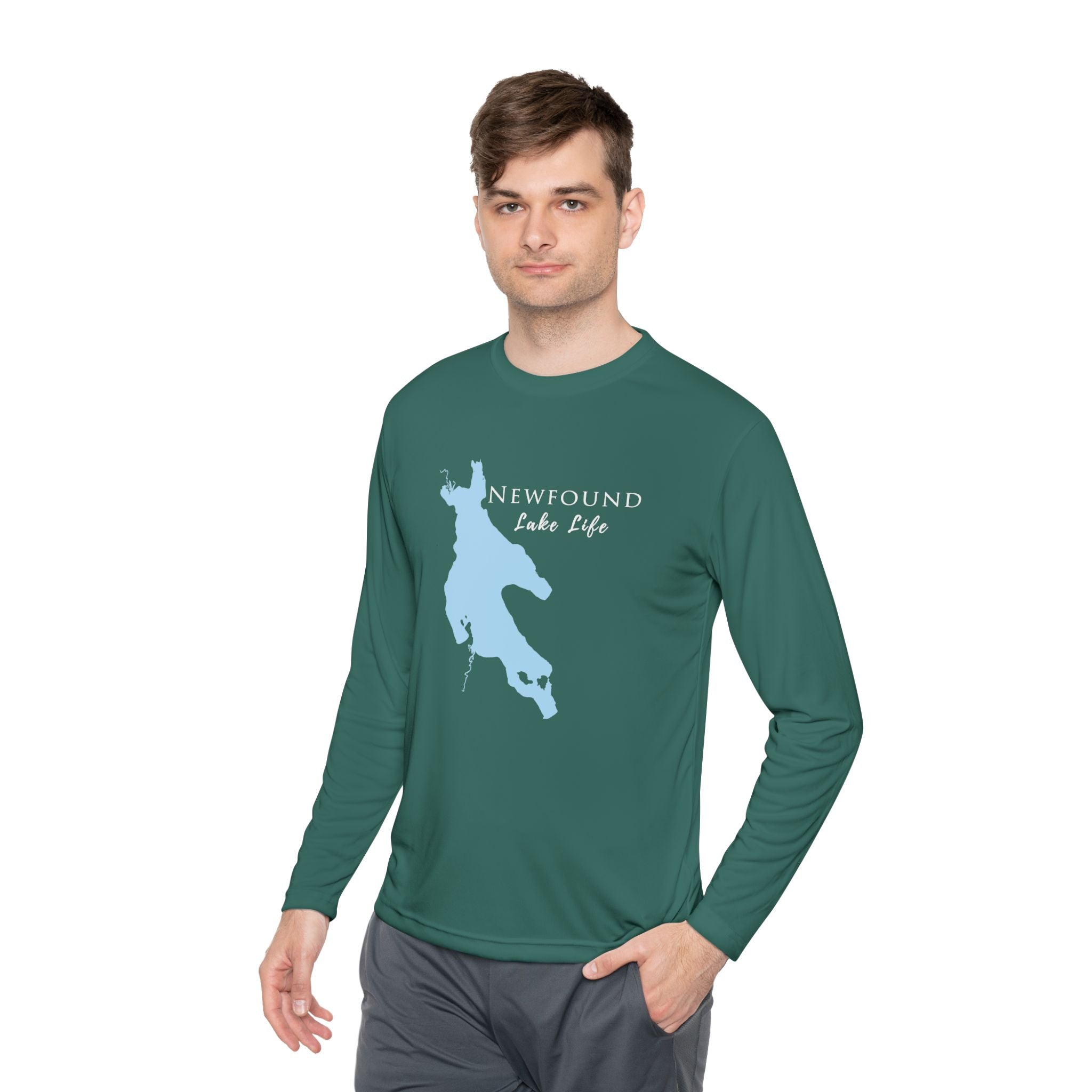 Newfound Lake Life Dri-fit Boating Shirt – Breathable Material – Men's Long Sleeve Moisture Wicking Tee – New Hampshire Lake