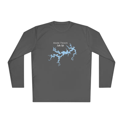 Mark Twain Lake Life Dri-fit Boating Shirt – Breathable Material – Men's Long Sleeve Moisture Wicking Tee – Missouri Lake