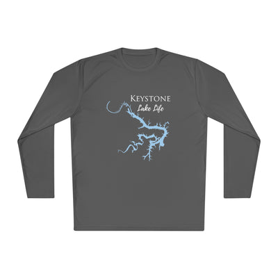 Keystone Lake Life Dri-fit Boating Shirt – Breathable Material – Men's Long Sleeve Moisture Wicking Tee – Oklahoma Lake