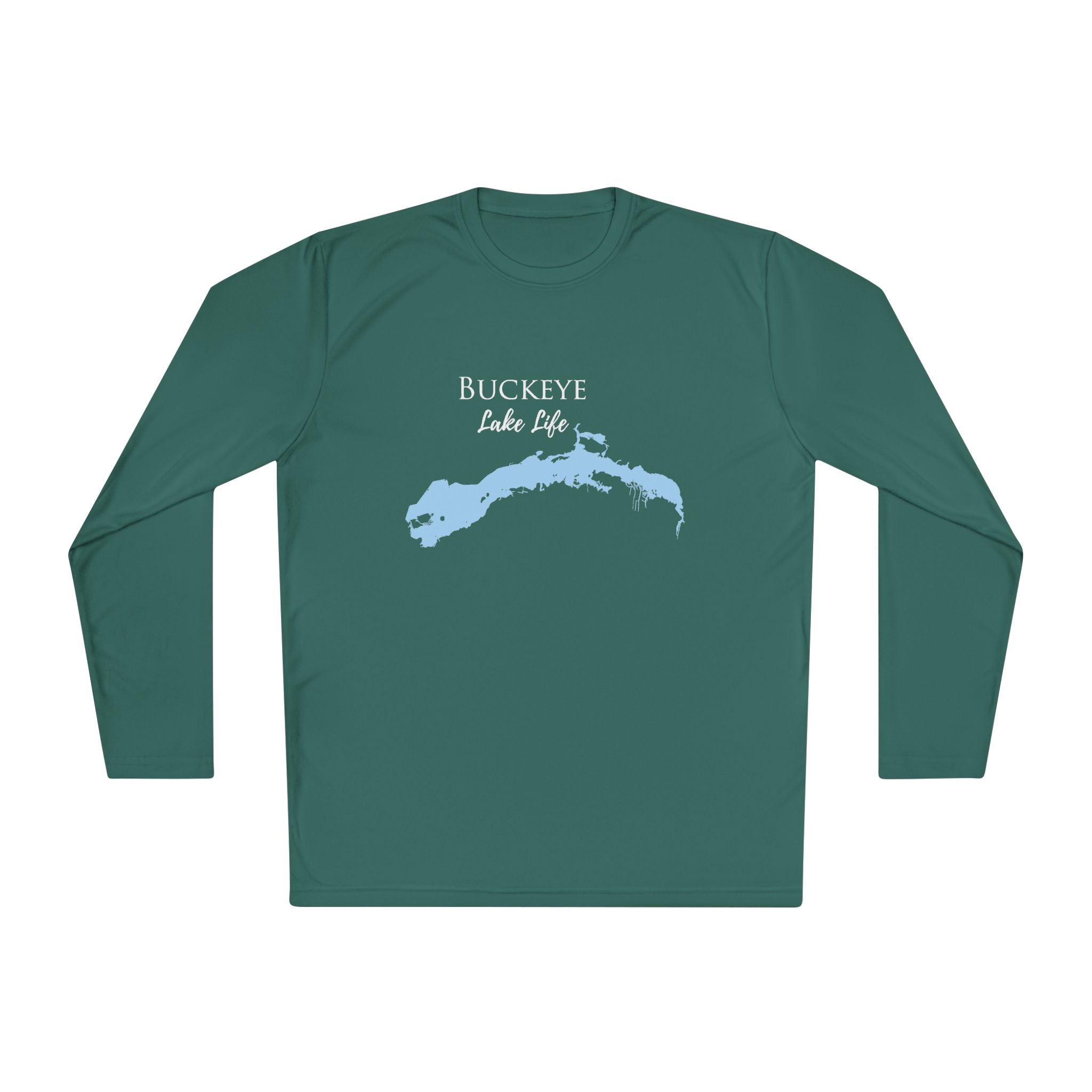 Buckeye Lake Life Dri-fit Boating Shirt – Breathable Material – Men's Long Sleeve Moisture Wicking Tee – Ohio Lake