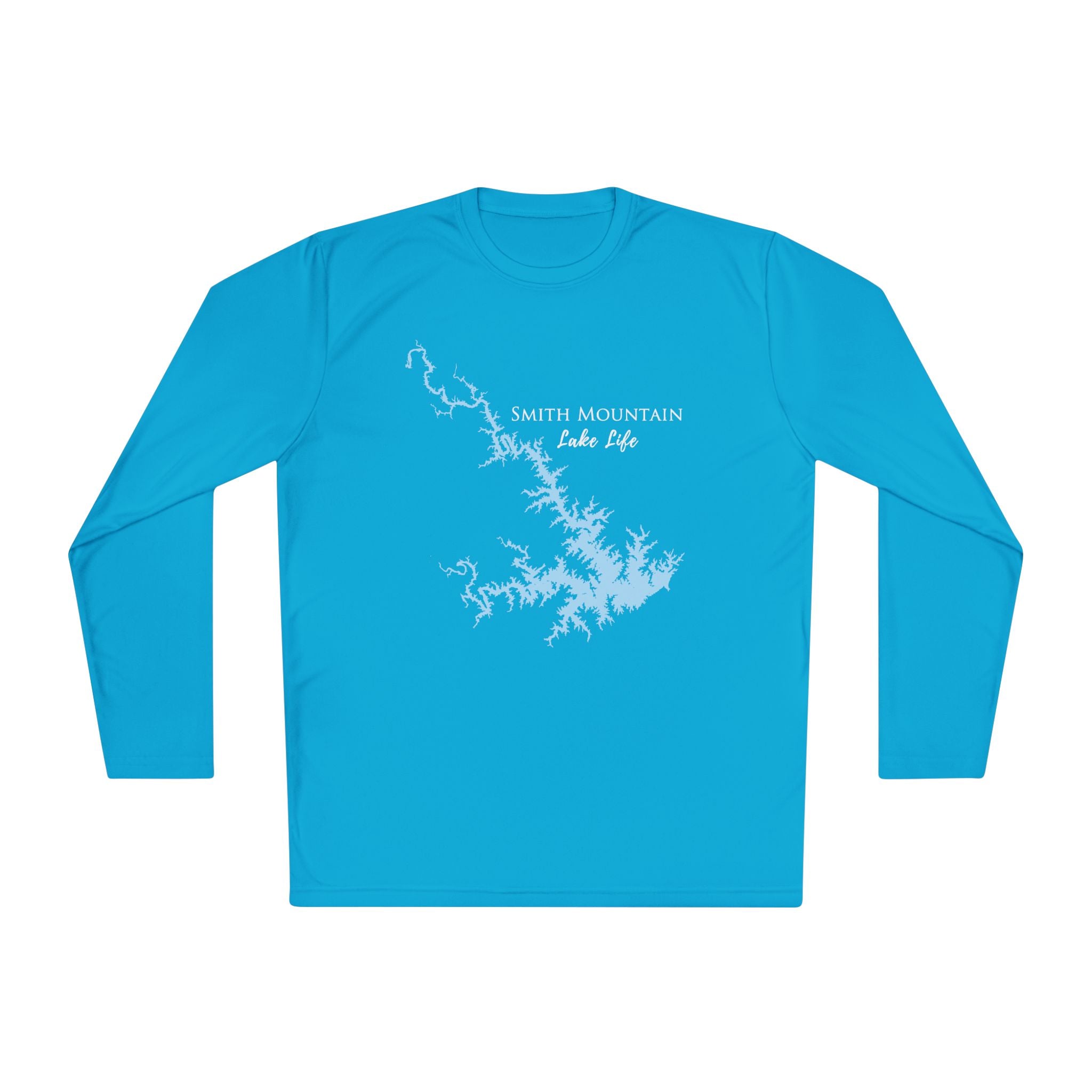 Smith Mountain Lake Life Dri-fit Boating Shirt – Breathable Material – Men's Long Sleeve Moisture Wicking Tee – Virginia Lake