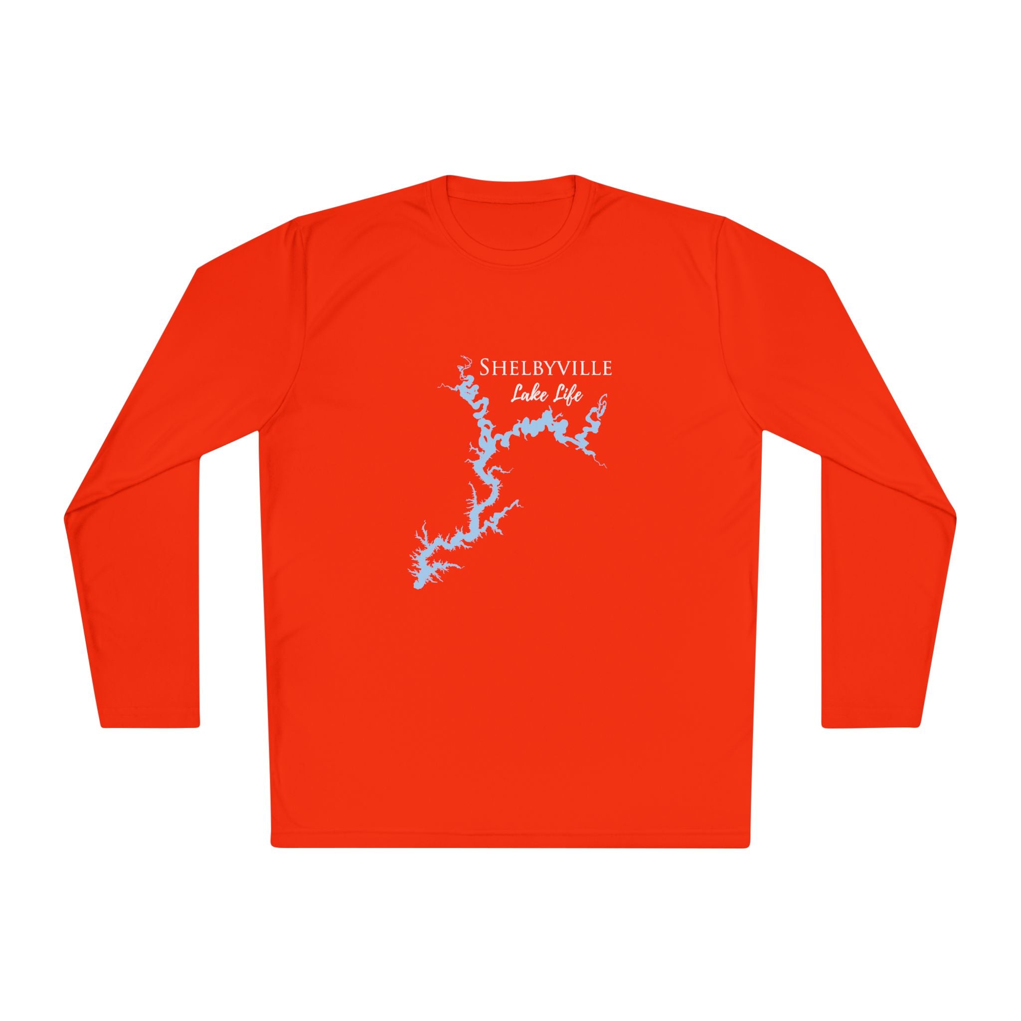 Shelbyville Lake Life Dri-fit Boating Shirt – Breathable Material – Men's Long Sleeve Moisture Wicking Tee – Illinois Lake
