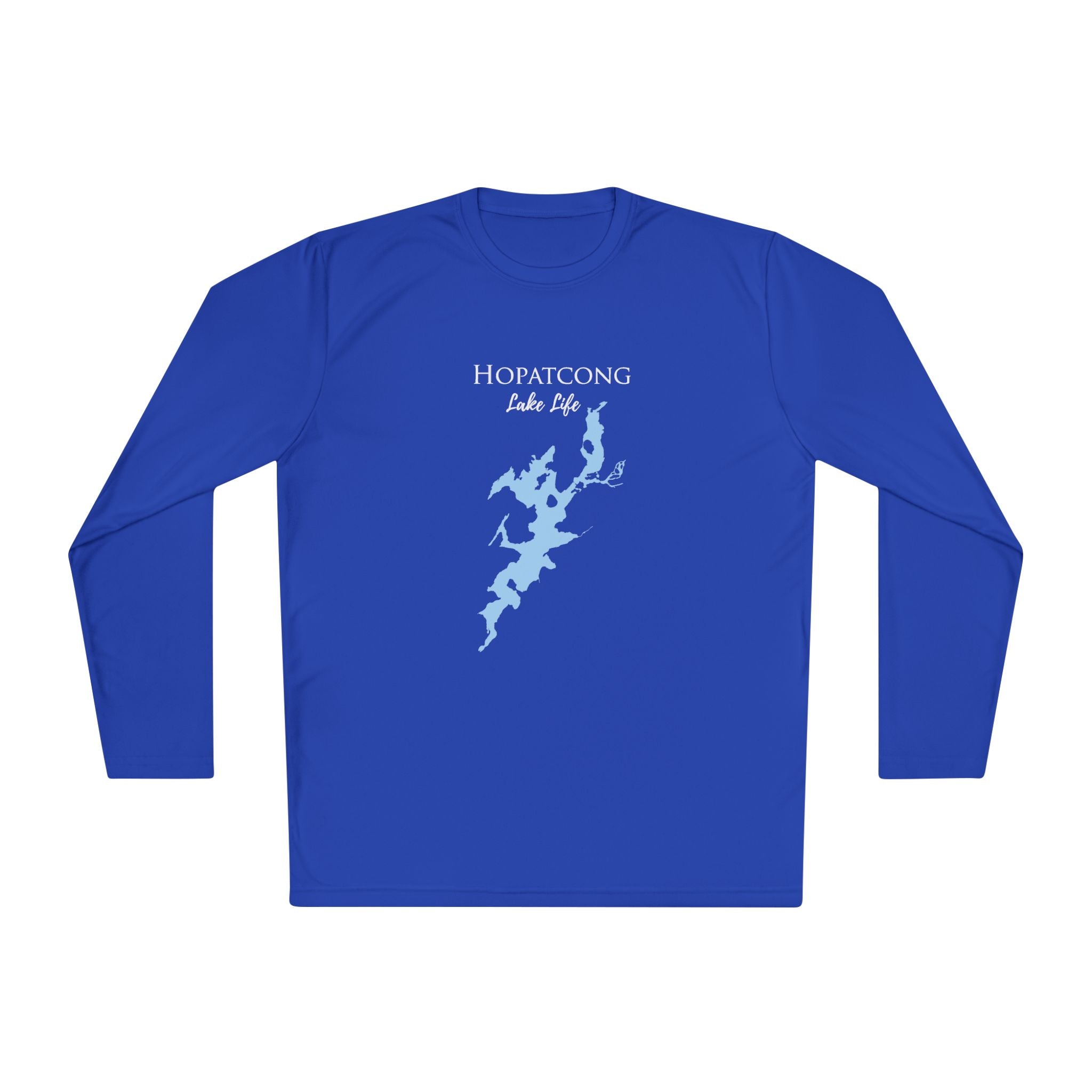 Hopatcong Lake Life Dri-fit Boating Shirt – Breathable Material – Men's Long Sleeve Moisture Wicking Tee – New Jersey Lake