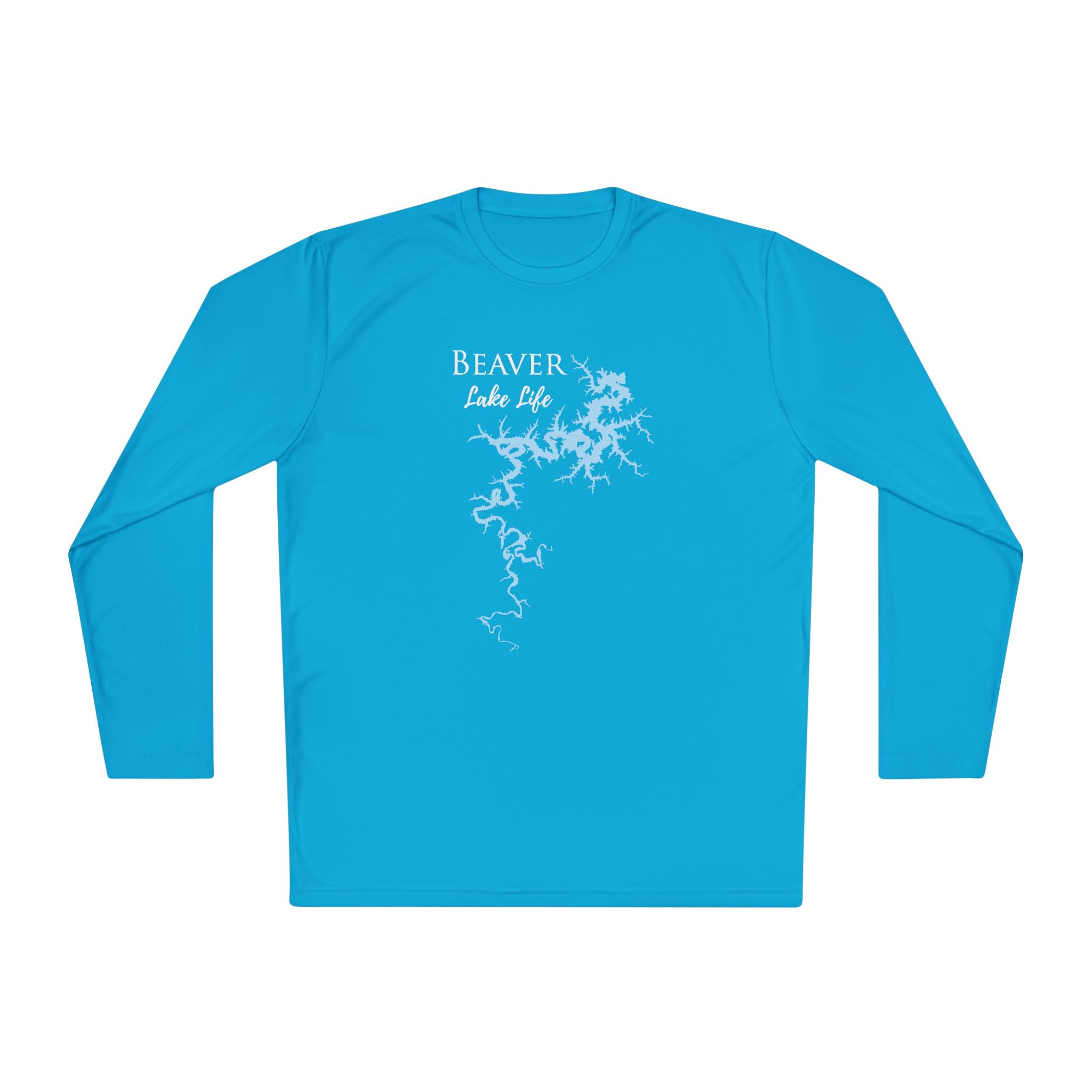 Beaver Lake Life Dri-fit Boating Shirt – Breathable Material – Men's Long Sleeve Moisture Wicking Tee – Arkansas Lake