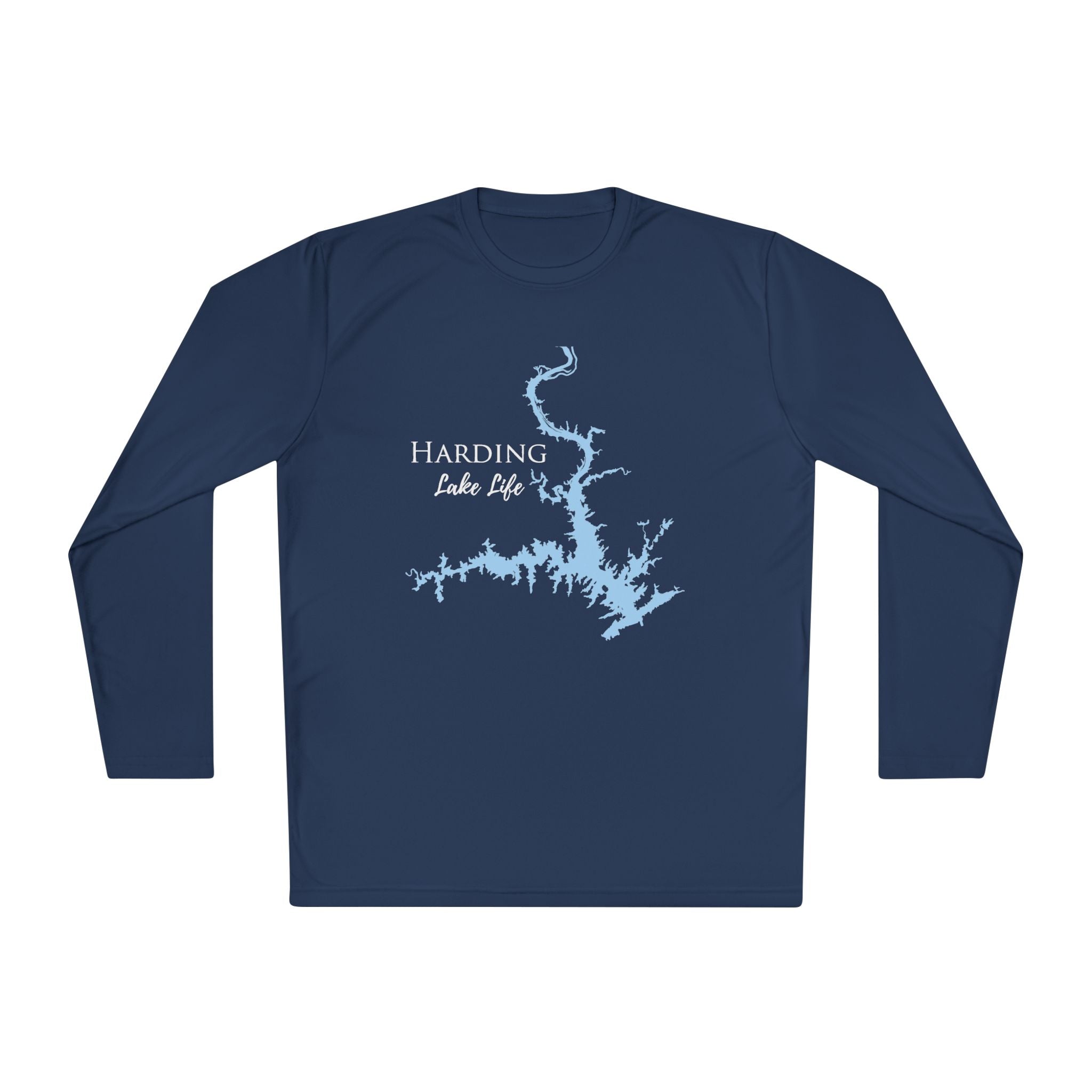 Harding Lake Life Dri-fit Boating Shirt – Breathable Material – Men's Long Sleeve Moisture Wicking Tee – Georgia Lake