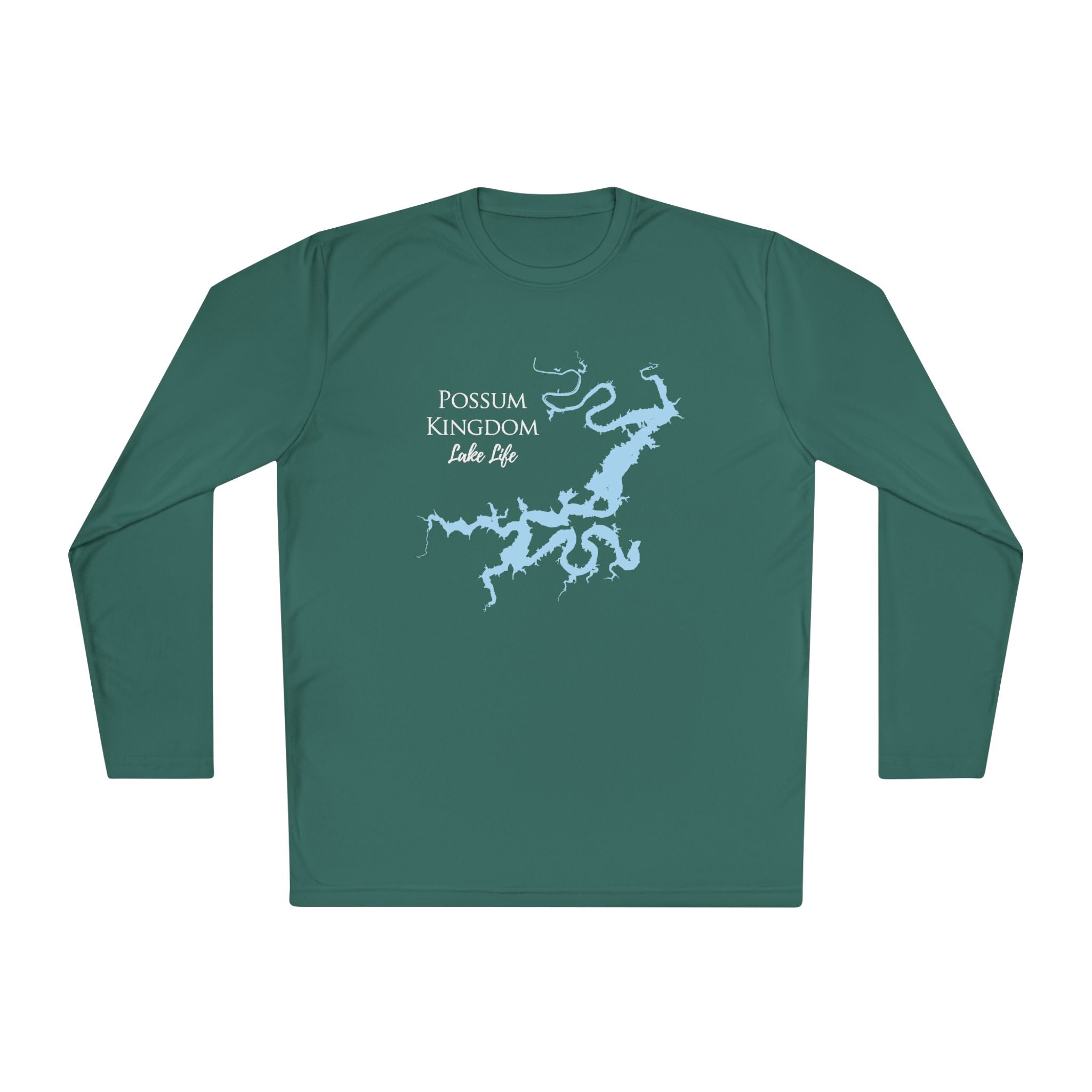 Possum Kingdom Lake Life Dri-fit Boating Shirt – Breathable Material – Men's Long Sleeve Moisture Wicking Tee – Texas Lake