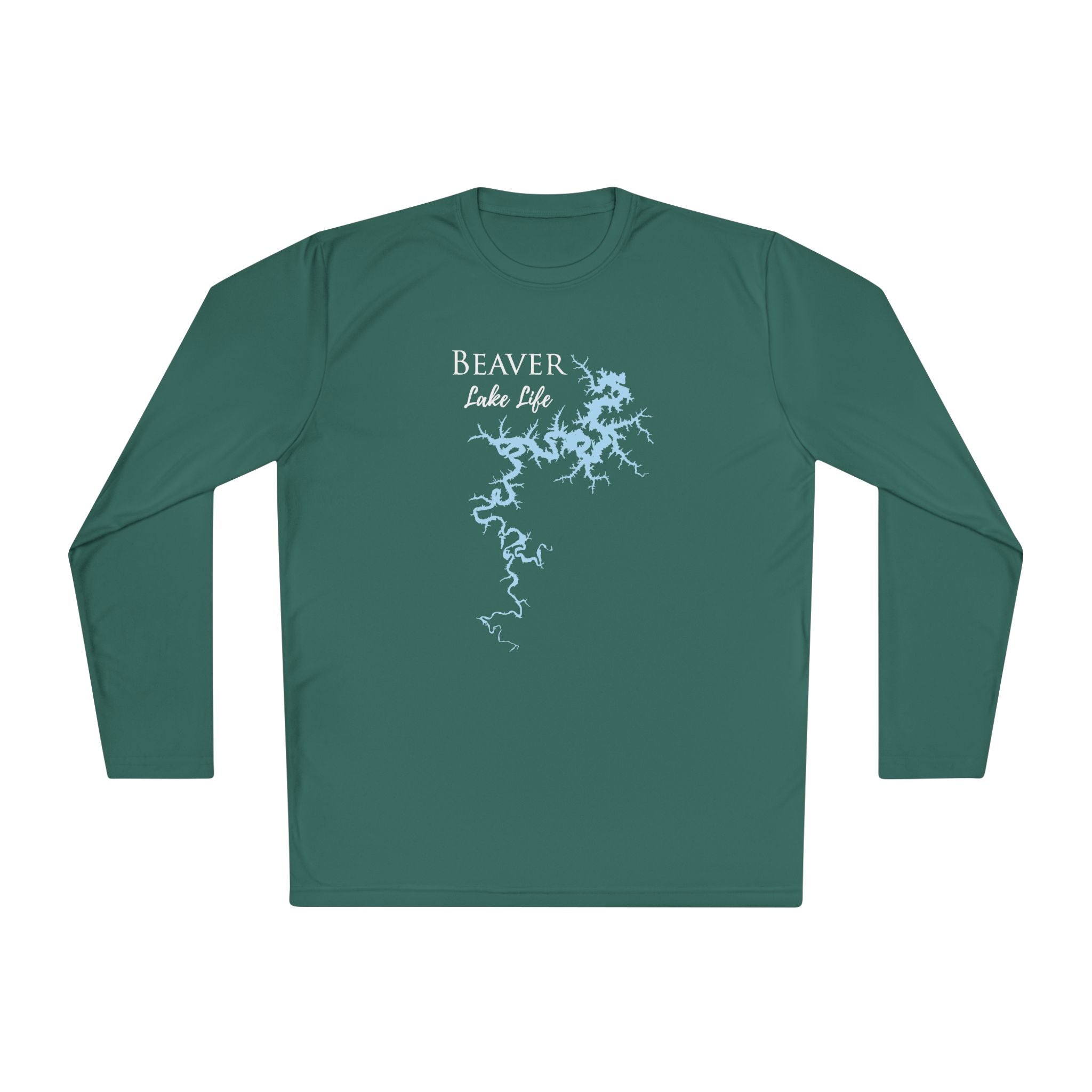 Beaver Lake Life Dri-fit Boating Shirt – Breathable Material – Men's Long Sleeve Moisture Wicking Tee – Arkansas Lake