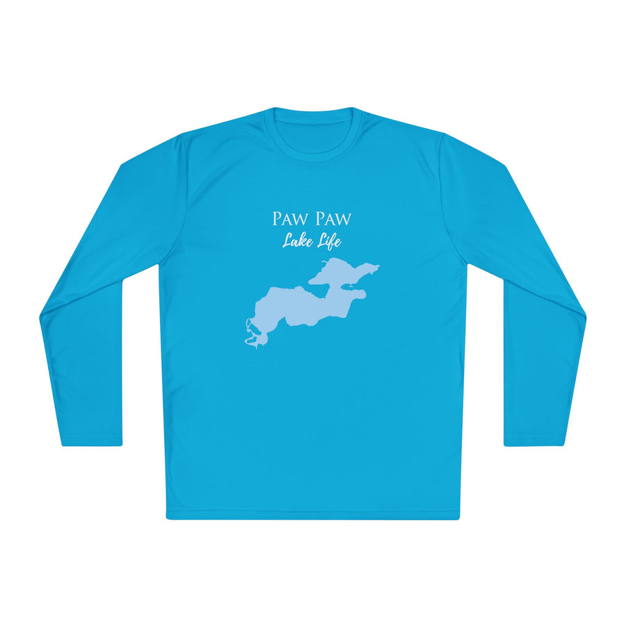 Paw Paw Lake Life Dri-fit Boating Shirt – Breathable Material – Men's Long Sleeve Moisture Wicking Tee – Michigan Lake