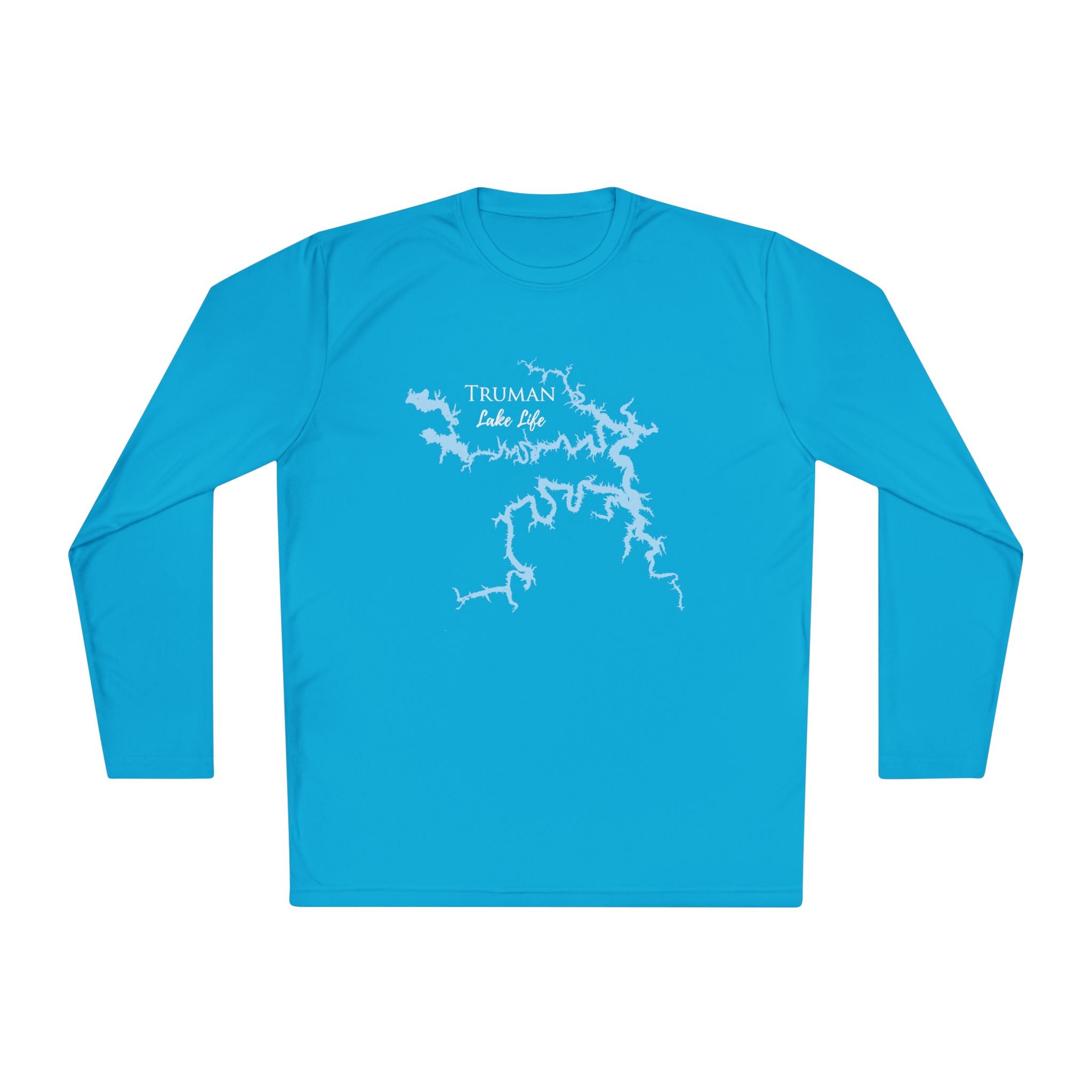 Truman Lake Life Dri-fit Boating Shirt – Breathable Material – Men's Long Sleeve Moisture Wicking Tee – Missouri Lake
