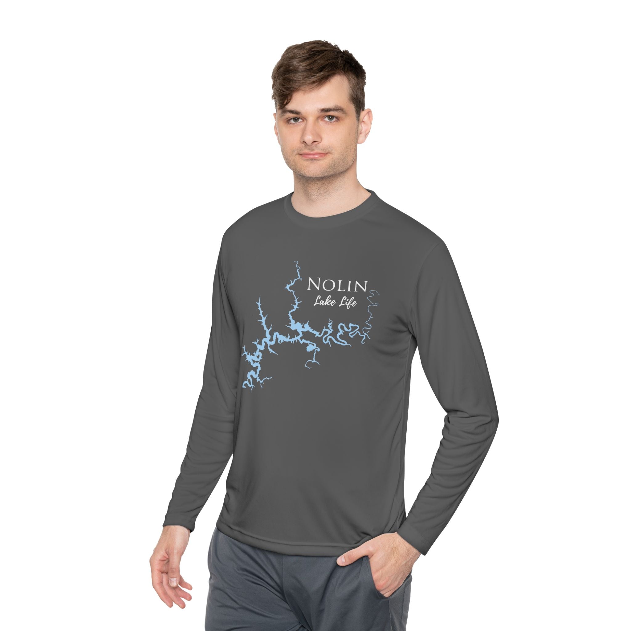 Nolin Lake Life Dri-fit Boating Shirt – Breathable Material – Men's Long Sleeve Moisture Wicking Tee – Kentucky Lake
