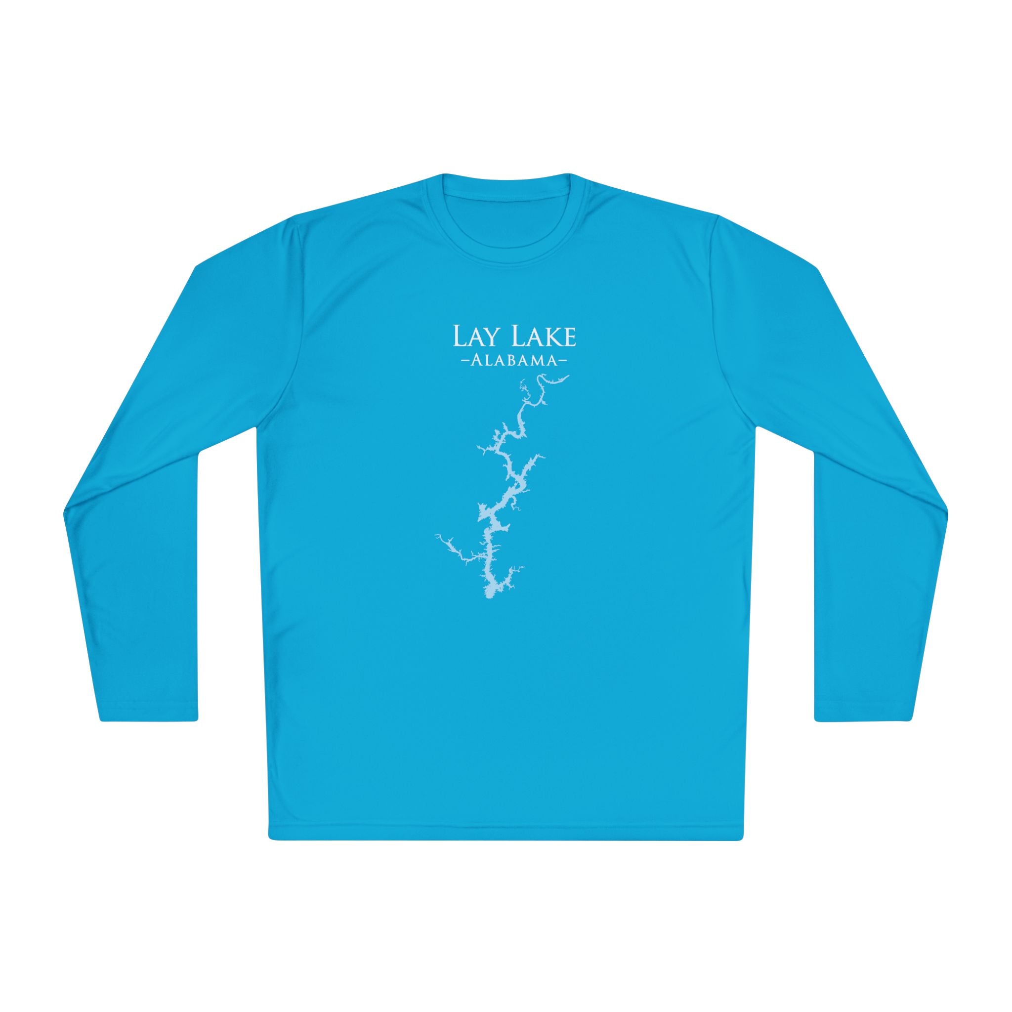 Lay Lake Alabama Dri-fit Boating Shirt – Breathable Material – Men's Long Sleeve Moisture Wicking Tee – Alabama Lake
