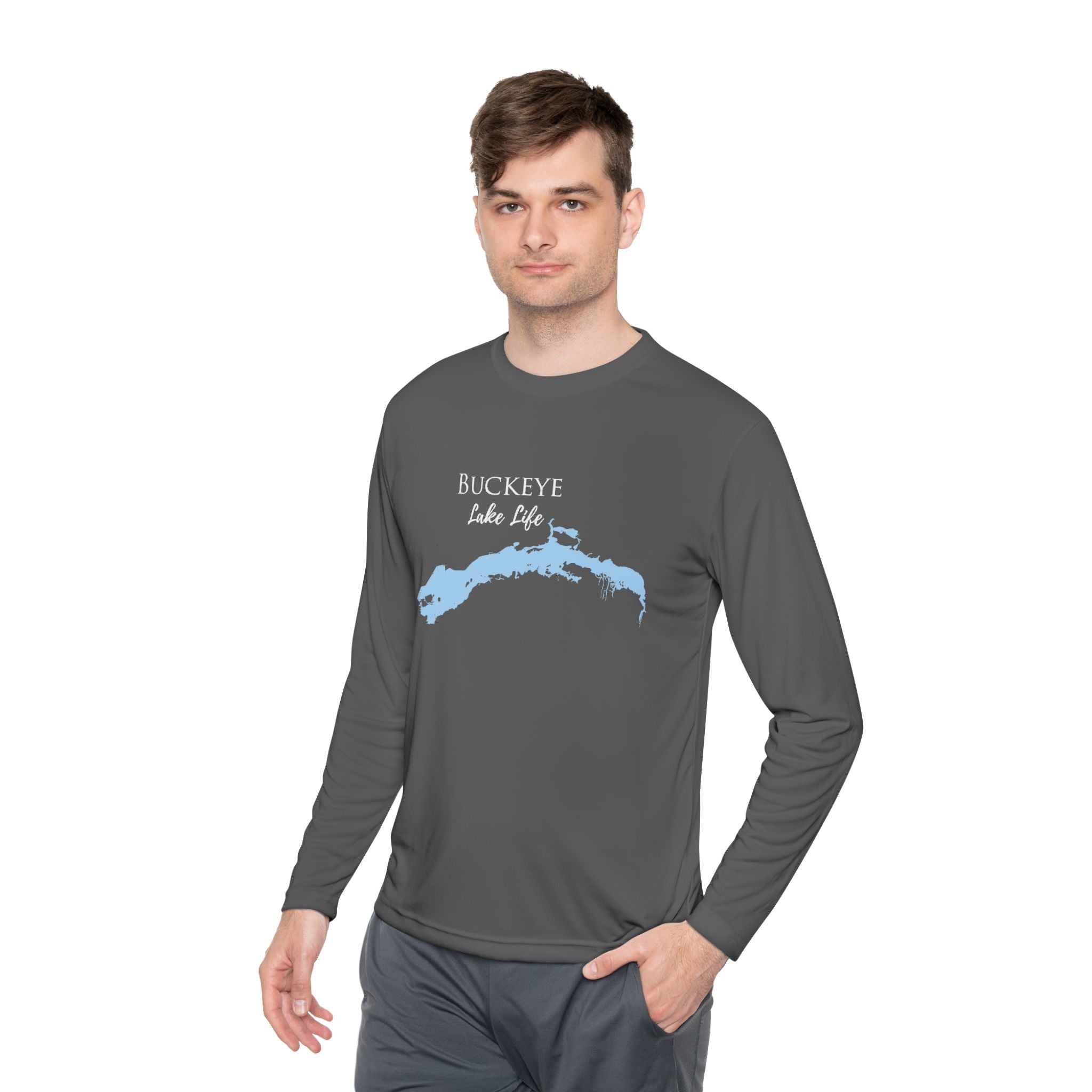 Buckeye Lake Life Dri-fit Boating Shirt – Breathable Material – Men's Long Sleeve Moisture Wicking Tee – Ohio Lake