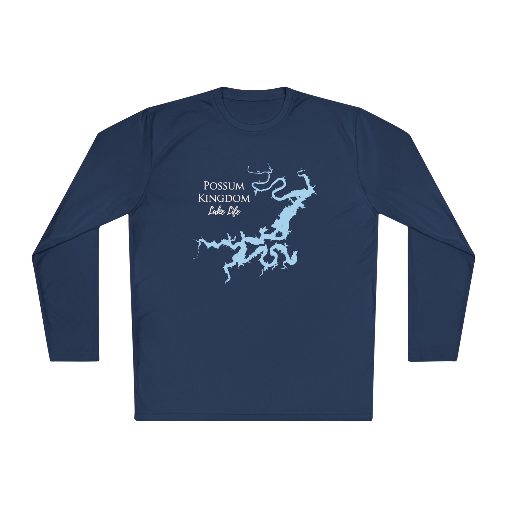 Possum Kingdom Lake Life Dri-fit Boating Shirt – Breathable Material – Men's Long Sleeve Moisture Wicking Tee – Texas Lake