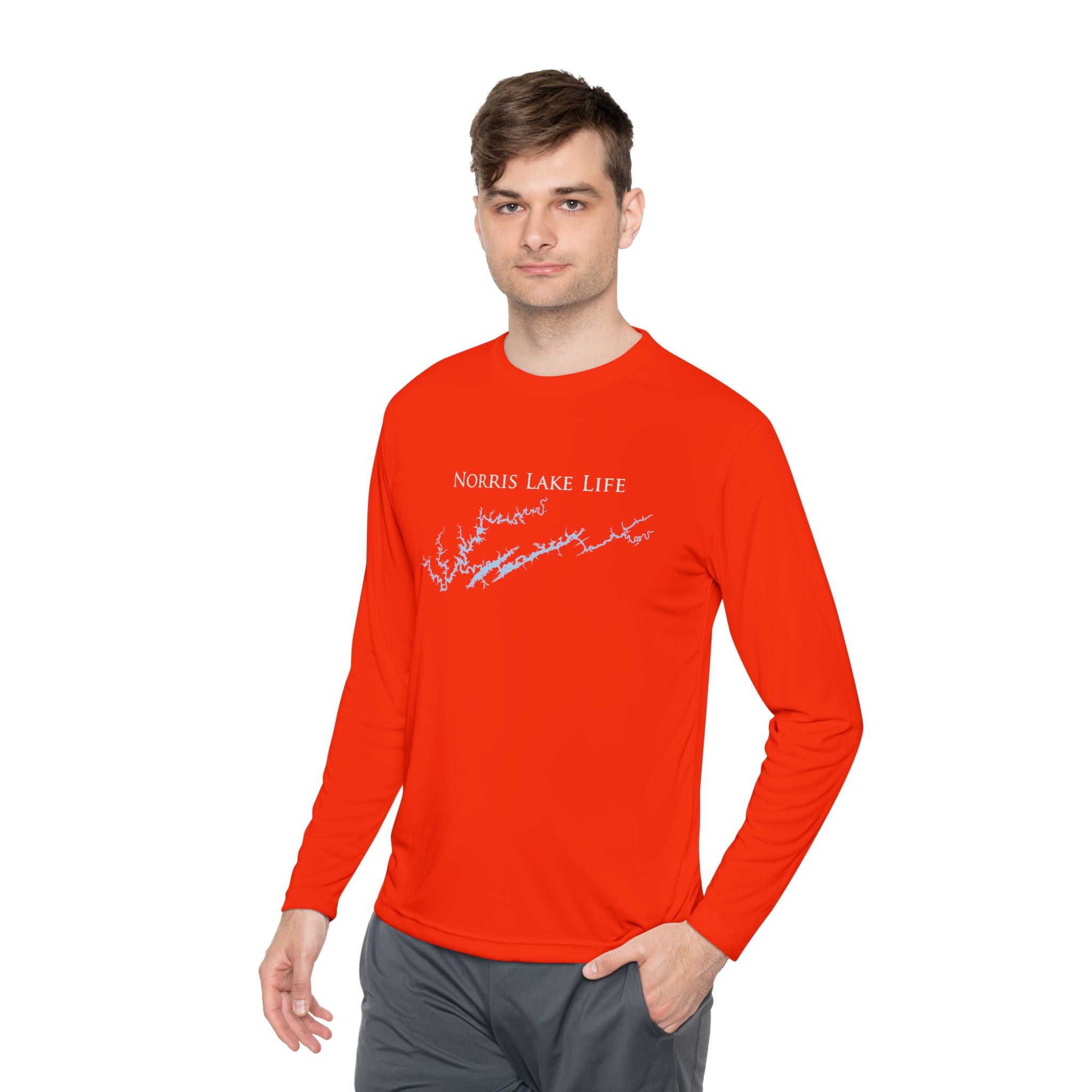 Norris Lake Life Dri-fit Boating Shirt – Breathable Material – Men's Long Sleeve Moisture Wicking Tee – Tennessee Lake
