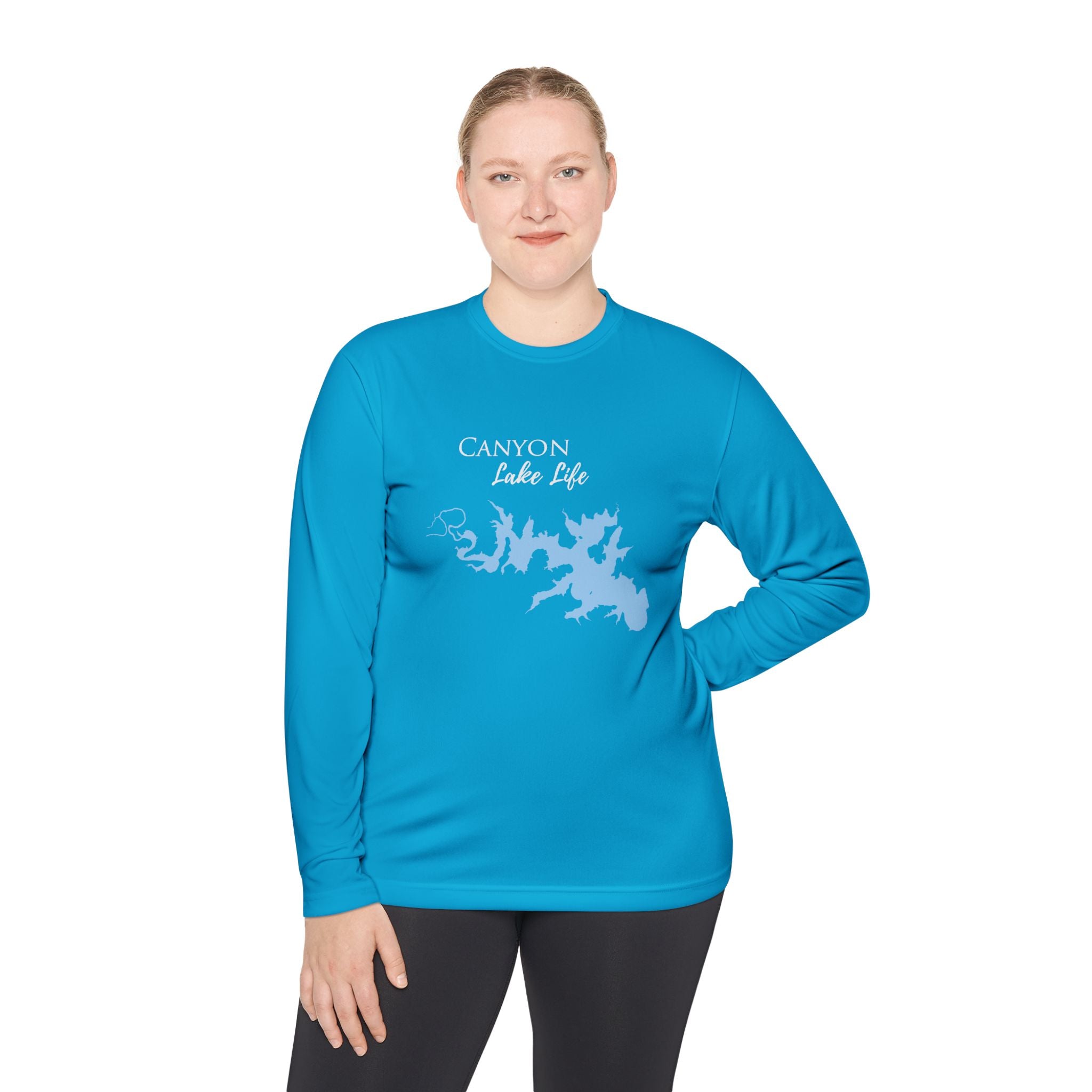 Canyon Lake Life Dri-fit Boating Shirt – Breathable Material – Men's Long Sleeve Moisture Wicking Tee – Texas Lake