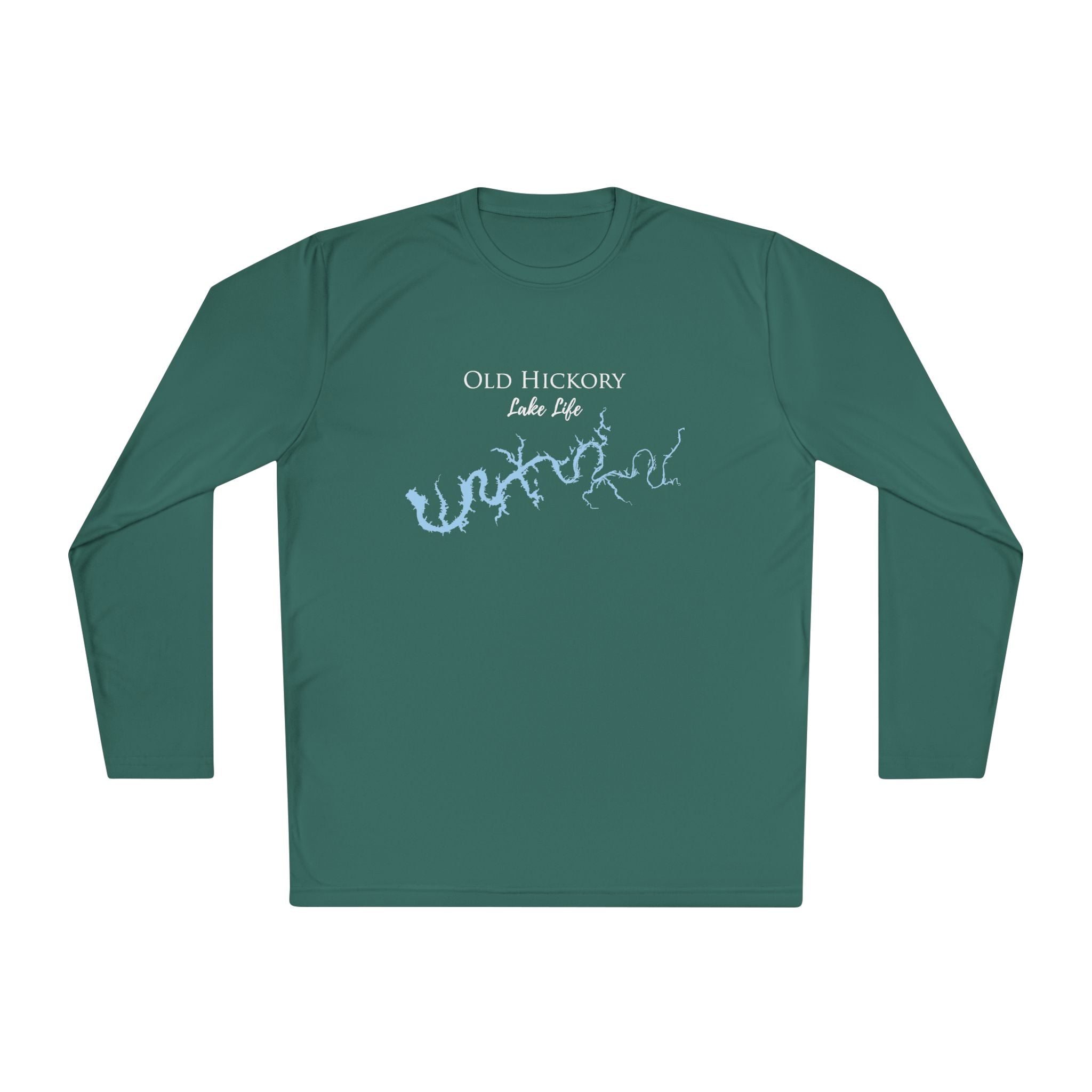 Old Hickory Lake Life Dri-fit Boating Shirt – Breathable Material – Men's Long Sleeve Moisture Wicking Tee – Tennessee Lake