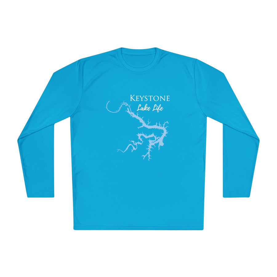 Keystone Lake Life Dri-fit Boating Shirt – Breathable Material – Men's Long Sleeve Moisture Wicking Tee – Oklahoma Lake