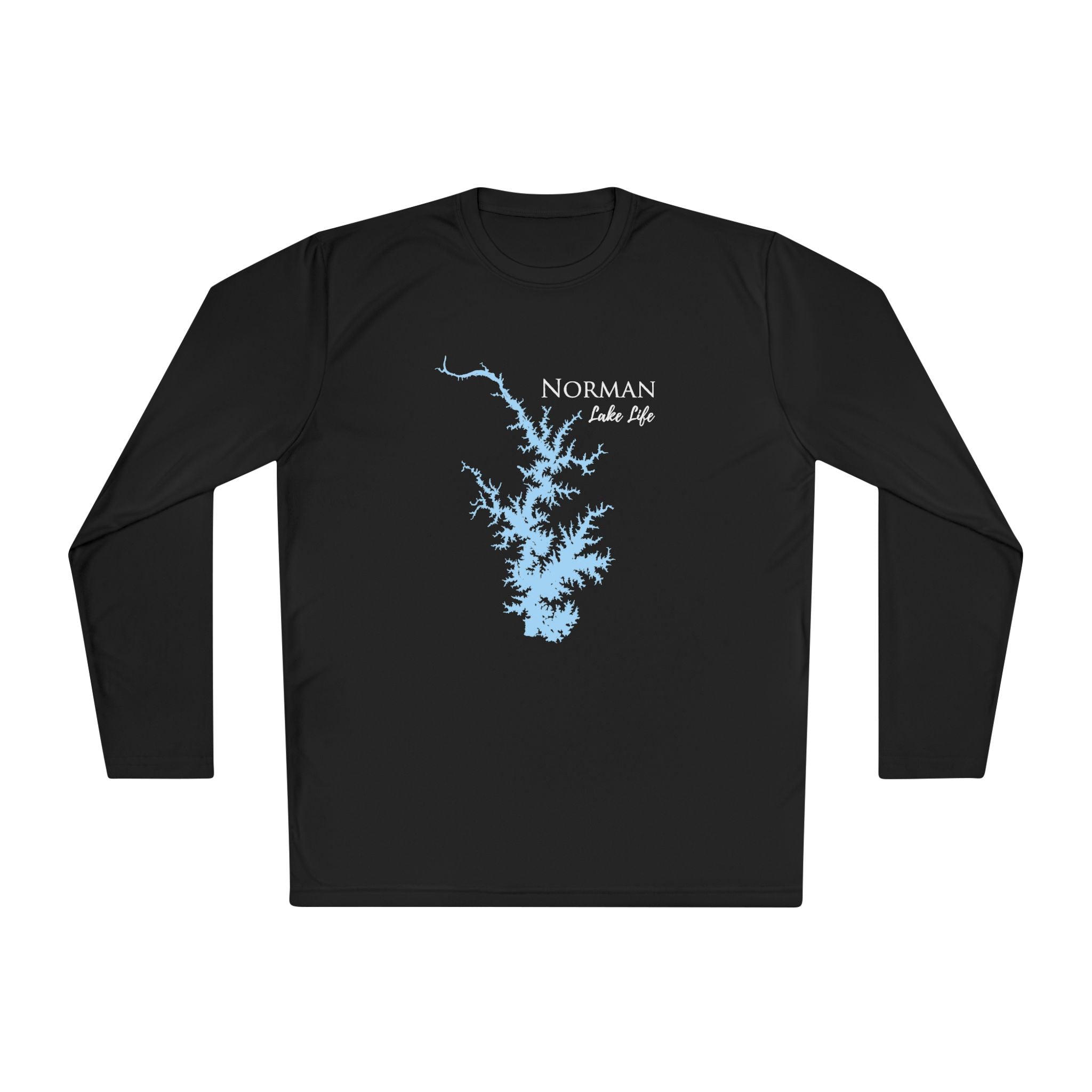Norman Lake Life Dri-fit Boating Shirt – Breathable Material – Men's Long Sleeve Moisture Wicking Tee – North Carolina Lake