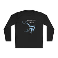 Keystone Lake Life Dri-fit Boating Shirt – Breathable Material – Men's Long Sleeve Moisture Wicking Tee – Oklahoma Lake