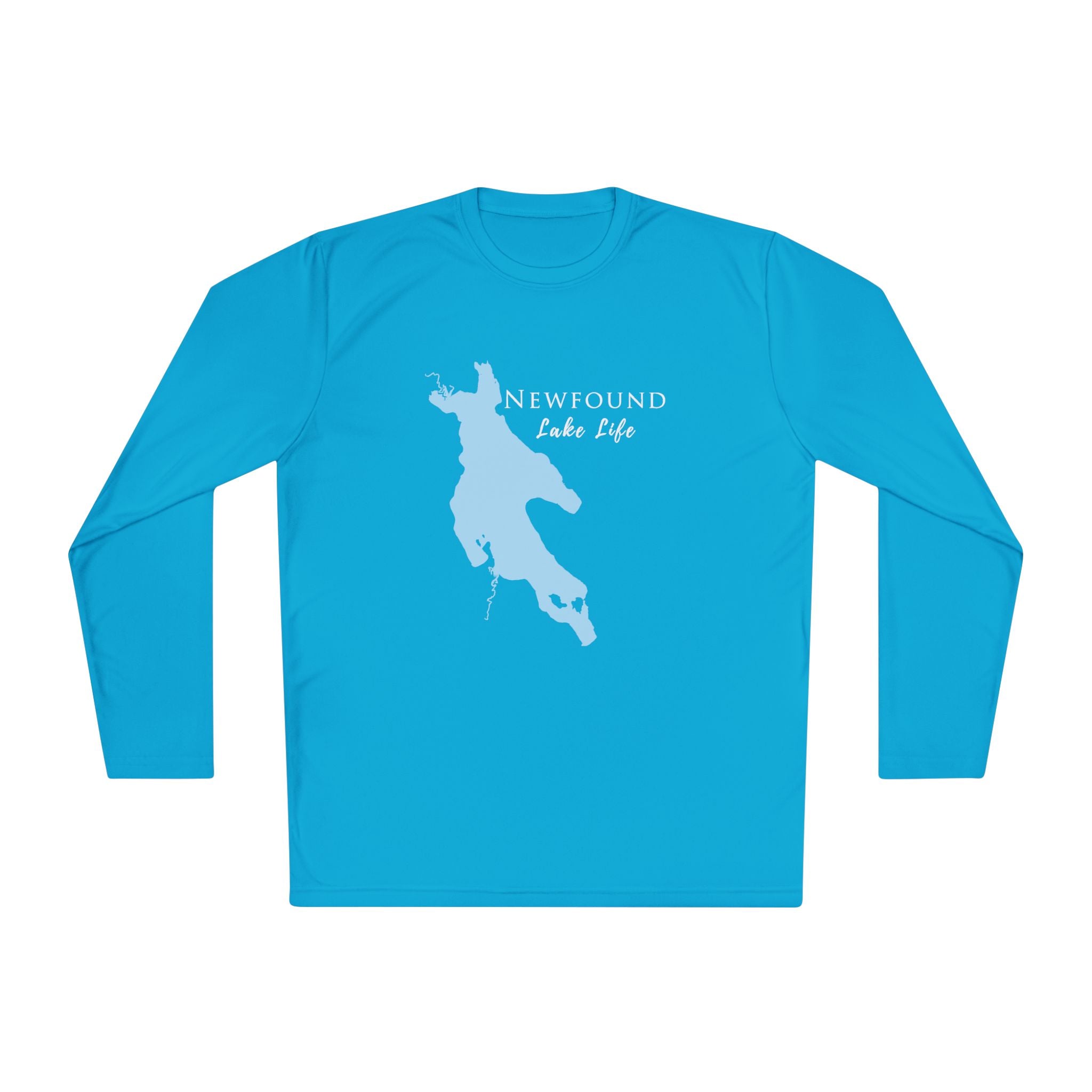 Newfound Lake Life Dri-fit Boating Shirt – Breathable Material – Men's Long Sleeve Moisture Wicking Tee – New Hampshire Lake