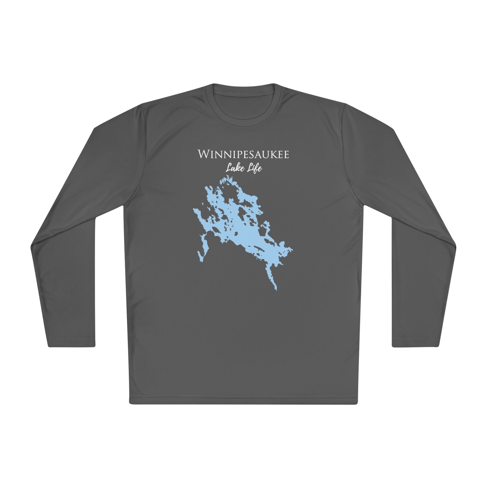 Winnipesaukee Lake Life Dri-fit Boating Shirt – Breathable Material – Men's Long Sleeve Moisture Wicking Tee – New Hampshire Lake
