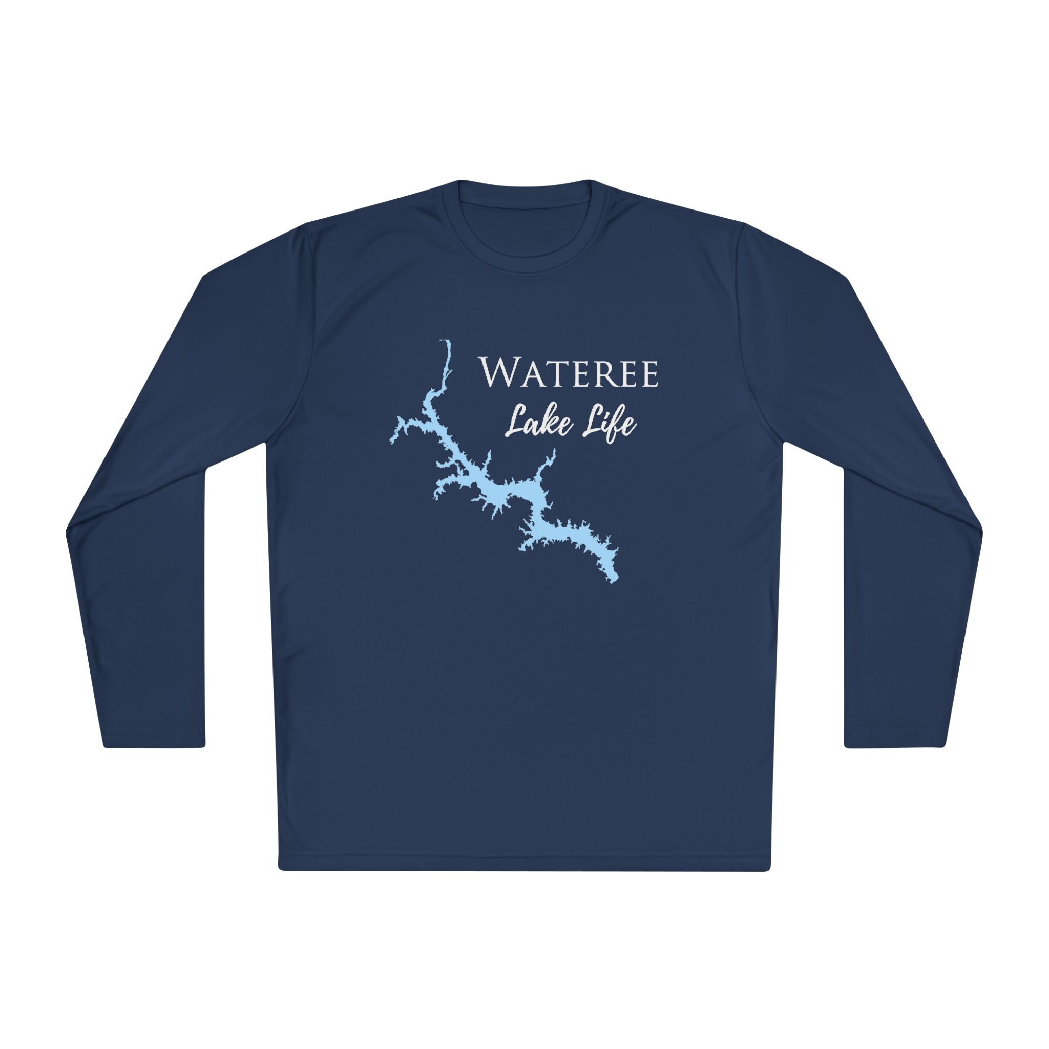 Wateree Lake Life Dri-fit Boating Shirt – Breathable Material – Men's Long Sleeve Moisture Wicking Tee – South Carolina Lake