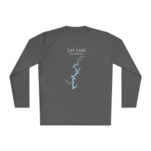 Lay Lake Alabama Dri-fit Boating Shirt – Breathable Material – Men's Long Sleeve Moisture Wicking Tee – Alabama Lake