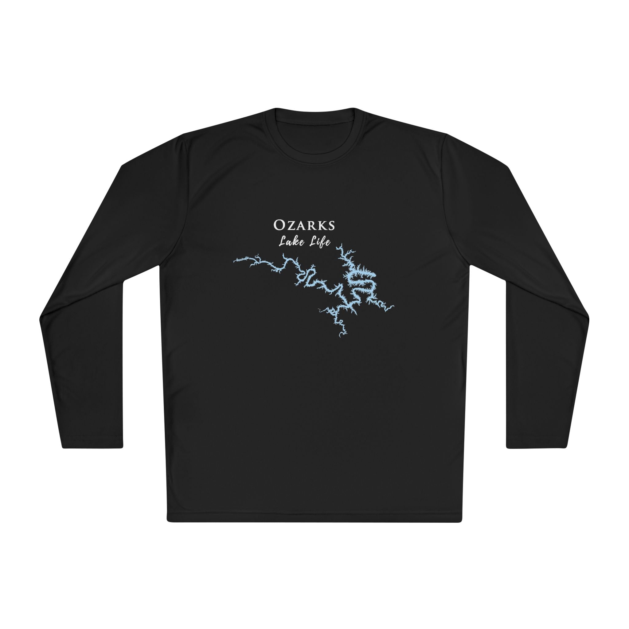 Ozarks Lake Life Dri-fit Boating Shirt – Breathable Material – Men's Long Sleeve Moisture Wicking Tee – Arkansas Lake