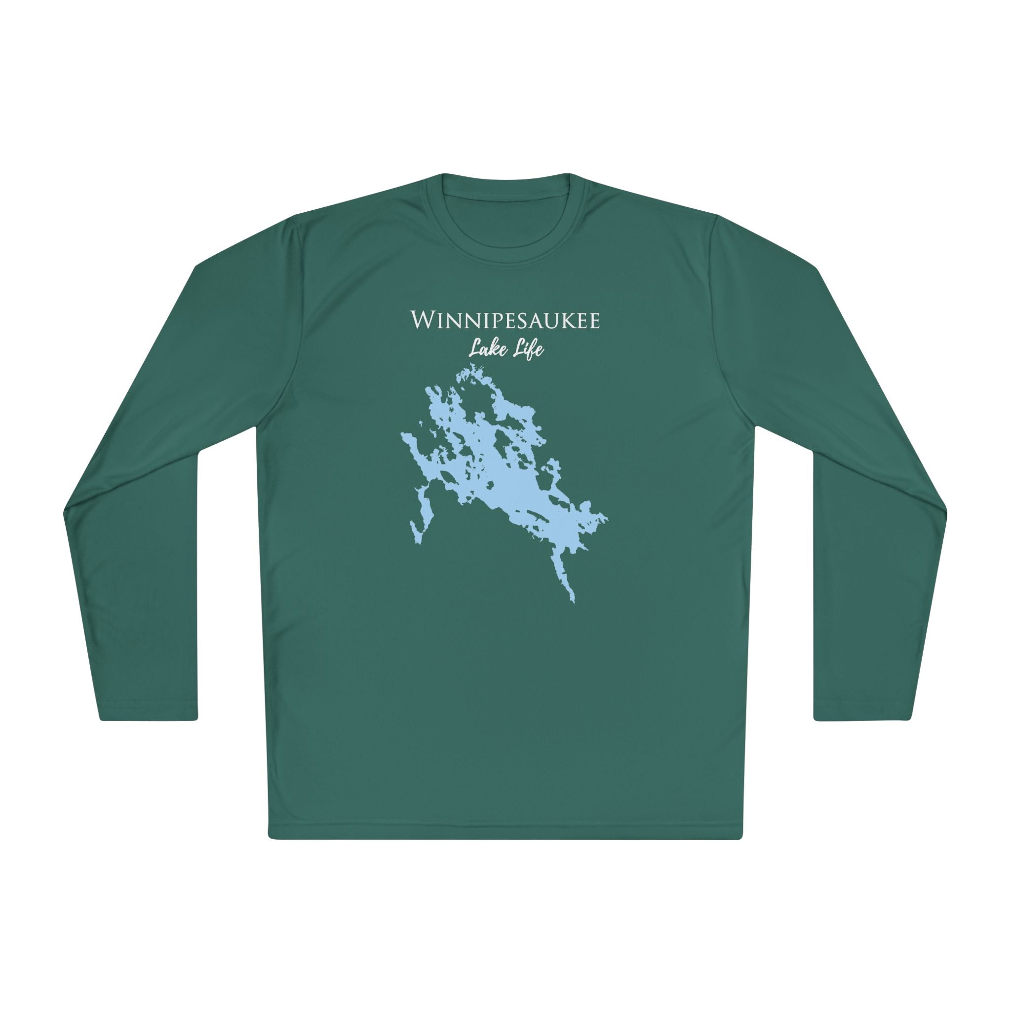 Winnipesaukee Lake Life Dri-fit Boating Shirt – Breathable Material – Men's Long Sleeve Moisture Wicking Tee – New Hampshire Lake