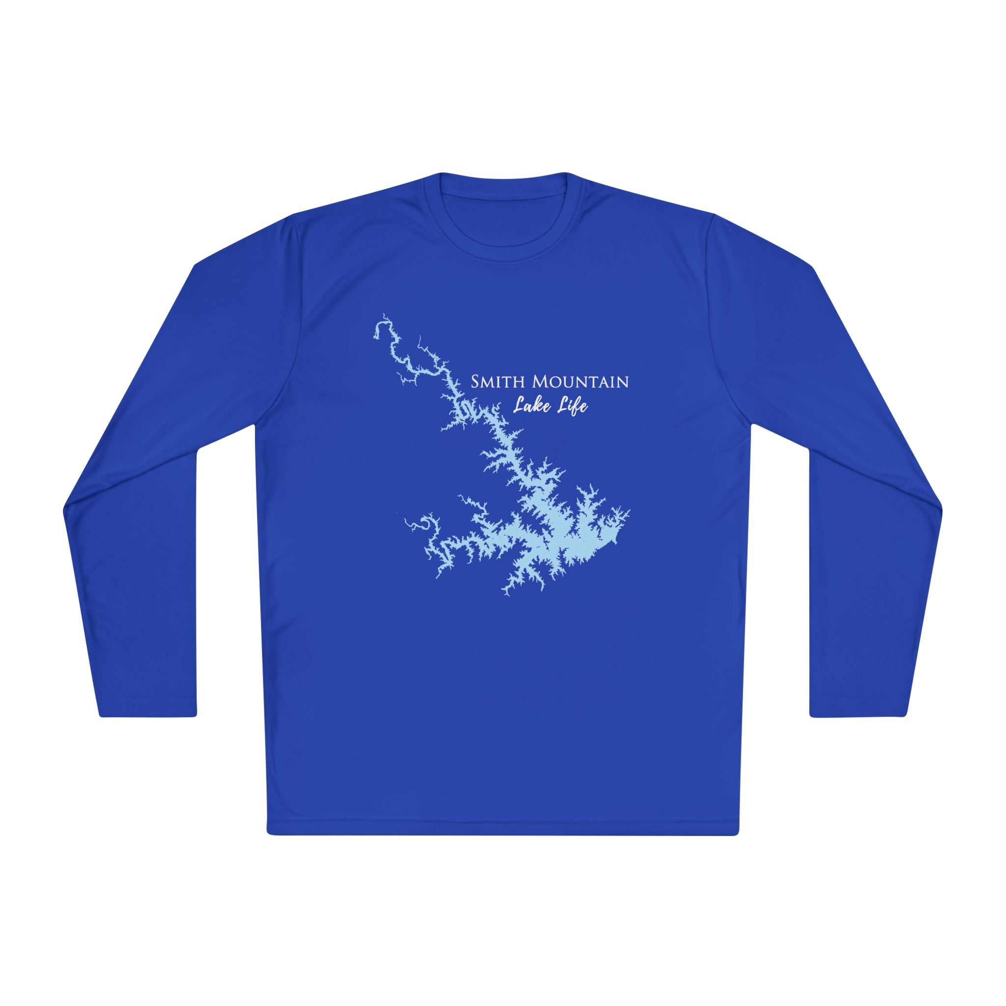 Smith Mountain Lake Life Dri-fit Boating Shirt – Breathable Material – Men's Long Sleeve Moisture Wicking Tee – Virginia Lake