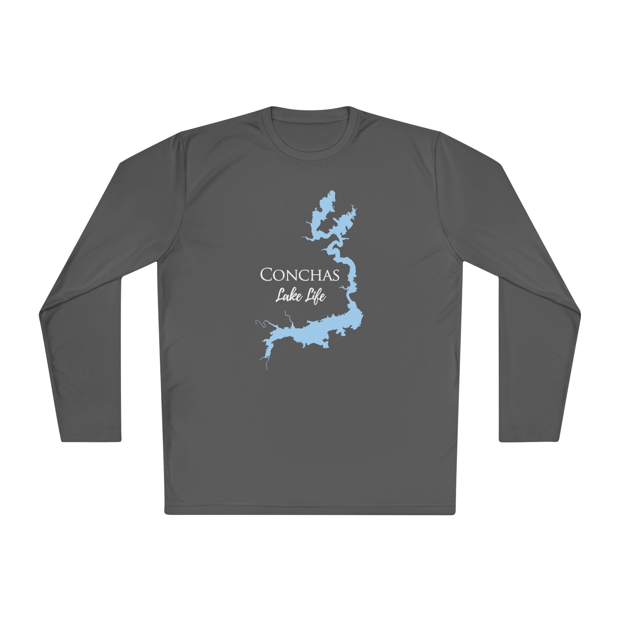Conchas Lake Life Dri-fit Boating Shirt – Breathable Material – Men's Long Sleeve Moisture Wicking Tee – New Mexico Lake